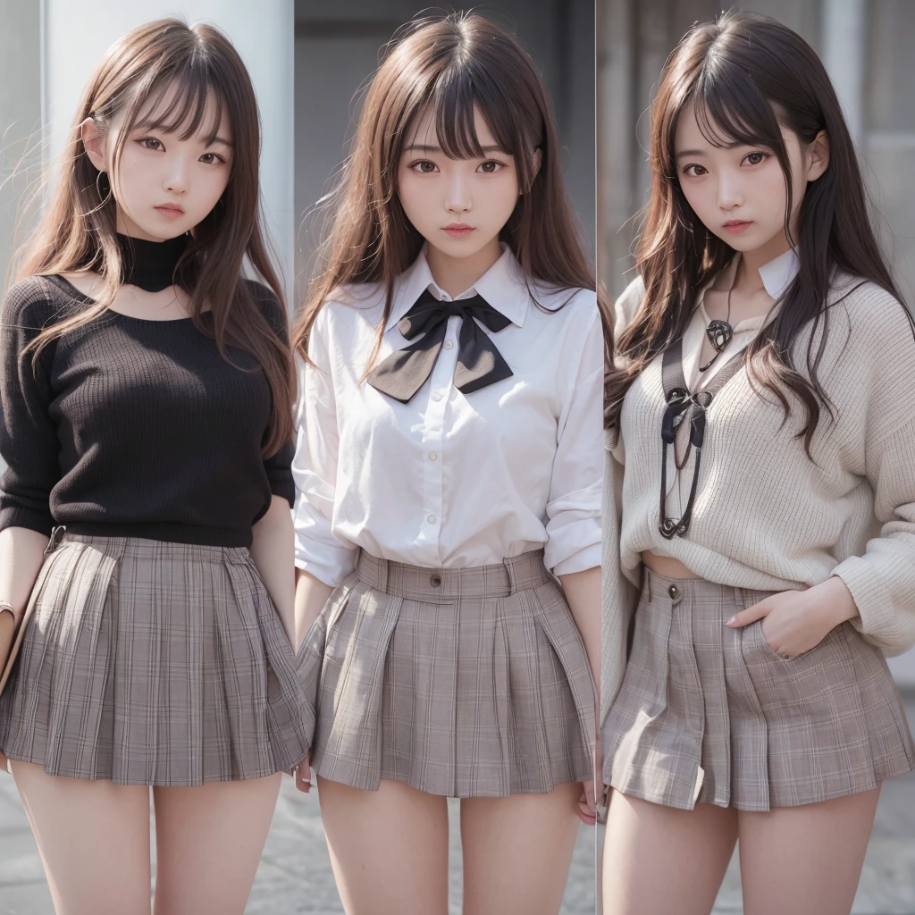 {{,Caucasians}}, looking at viewert, hazel eyes, The is very detailed, medium, brown hair, aerodrome, Stewardeslue blazer, tiese, blue skirtidskirt, pencil skirtlue high heels, cheerfulnesest quality at best, high qulity, extremely detailed anime screencap, {{{crowed, multipel Girls, thousands of sisterillions of sisterillions of sisters, clone, Doppelganger, Match outfitatching hairstyle}}}}, full bodyesbian