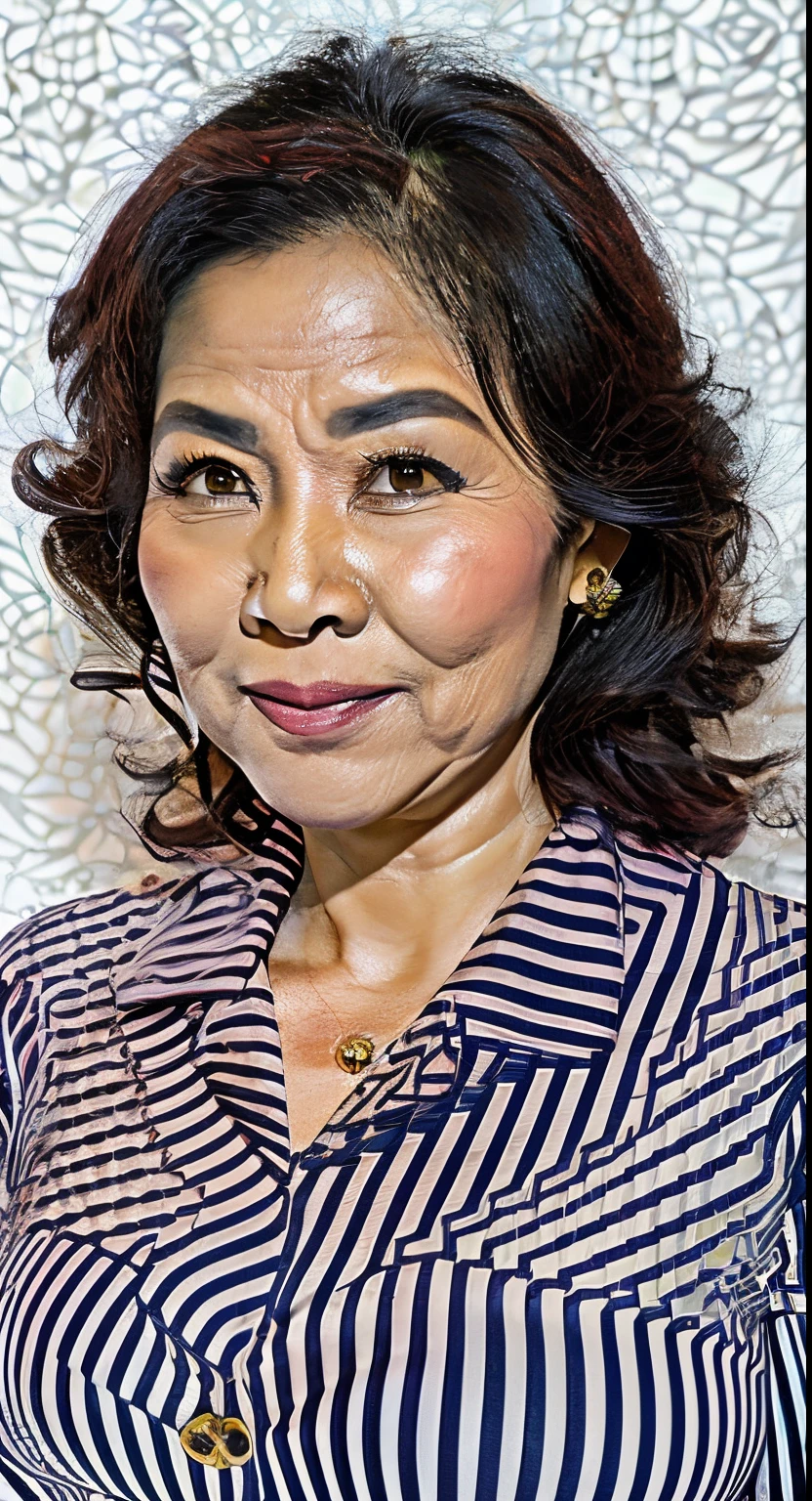 (fullllbody:1.3), (Extreme beauty), (Fat Evil Goddess), intaglio, Best Quality, Ultra-detailed, Photorealistic, super detailed skin, Perfect Anatomy, (1 Japan mature woman), (Solo), 65 years old, Big breasts, Mature Female Politician, carismatic, A sexy, Chromo-white skin, view the viewer, Middle-aged woman,(No cleavage),upper limbs, makeup, (lip stick: 1.1), (eye line: 1.2), mascara, eyeshadows, Wavy Hair, Room, Outdoors, earrings, Necklace, Complex lace lingerie, Black pantyhose, Wrinkles at the corners of the eyes, Wrinkles in the mouth,