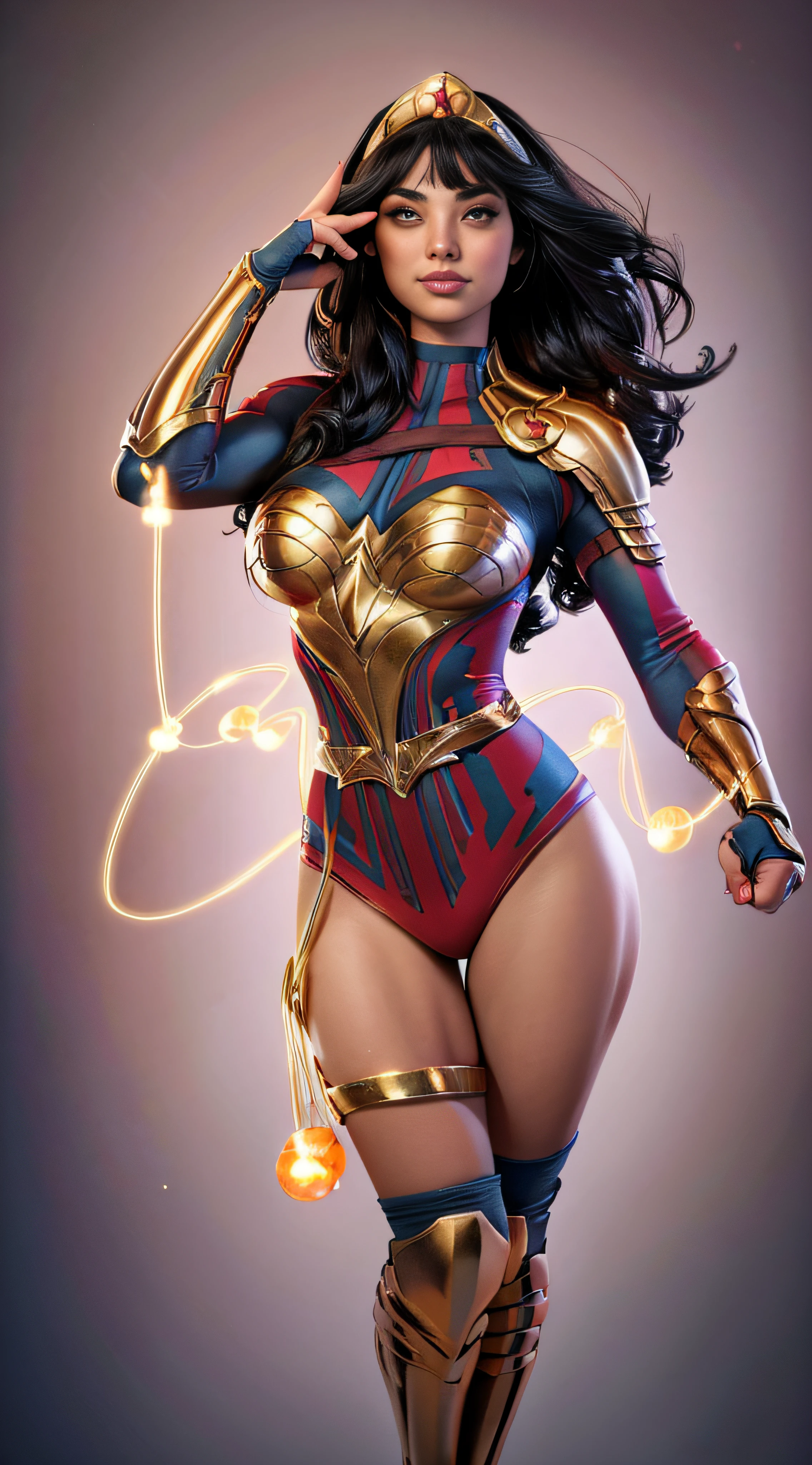 ( Masterpiece, 4k resolution, ultra-realistic, very detailed) beautiful sexy  donna Troy ,beautiful detailed eyes,beautiful detailed lips,extremely detailed face,long eyelashes, sexy,soft lighting,subtle background,professional photography,vivid colors full body , kidnapped by a fan, blushing face () full body (seductive) (ready for ) (biting her liplue eyes) (Yara Flor)
 (DC comics) portrait photography by artgerm, in the style of realism, glistening skin, , natural lighting, Defined full lips. Muscular fitness feminine body full body