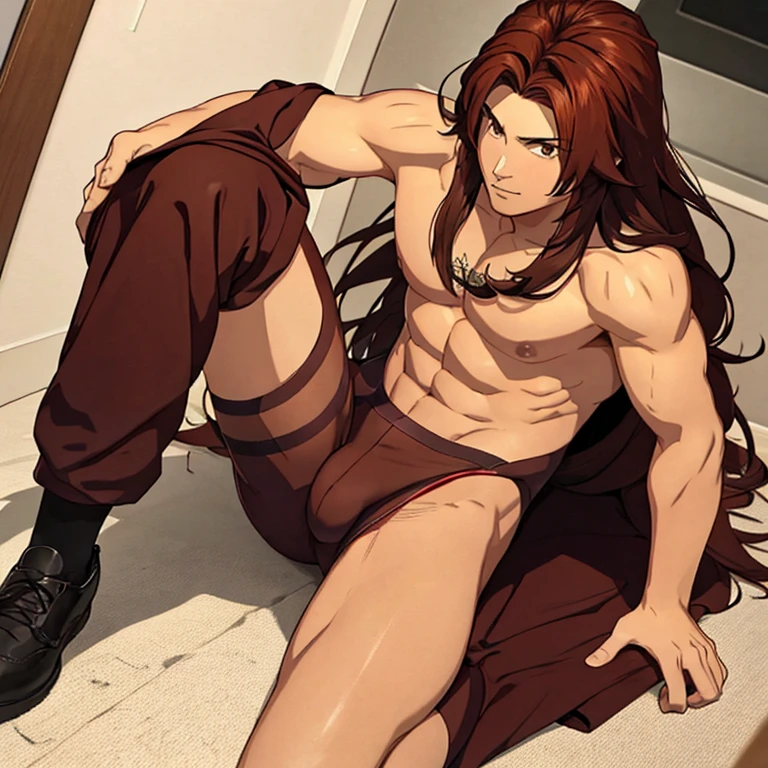 Reddish brown Long haired boy full body