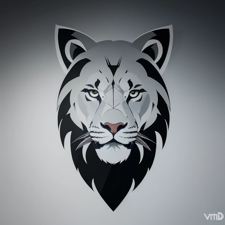 Create a flat vector, illustrative-style abstract concept logo design for a YouTube channel called "The Warrior 65". The design should feature a stylized and dynamic lion with sharp and abstract shapes, symbolizing strength and movement. Incorporate the channel's name "The Warrior 65" wi