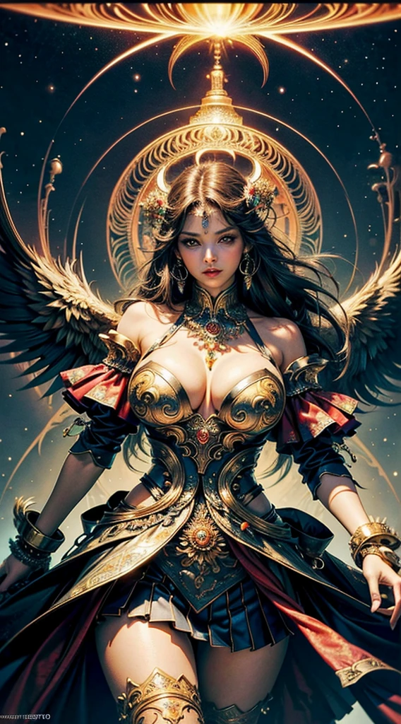 (tmasterpiece, quality, Best quality at best, offcial art, Beautiful and beautiful:1.2), (1个Giant Breast Girl), garments,humongous large breast,extremely detaile,(s fractal art:1.3),Colorful,The most detailed