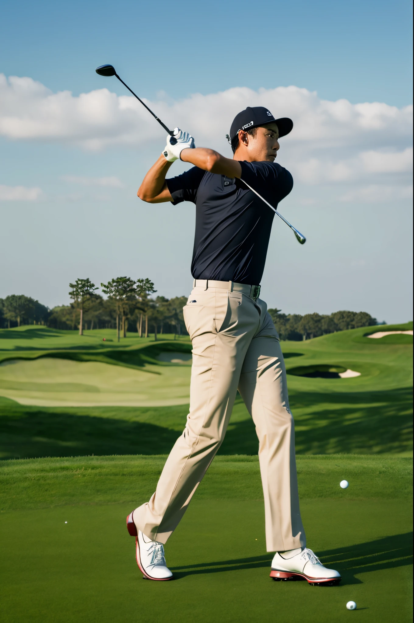 golf,man playing golf,japanese man,20's,young man,masterpiece,best quality,8K