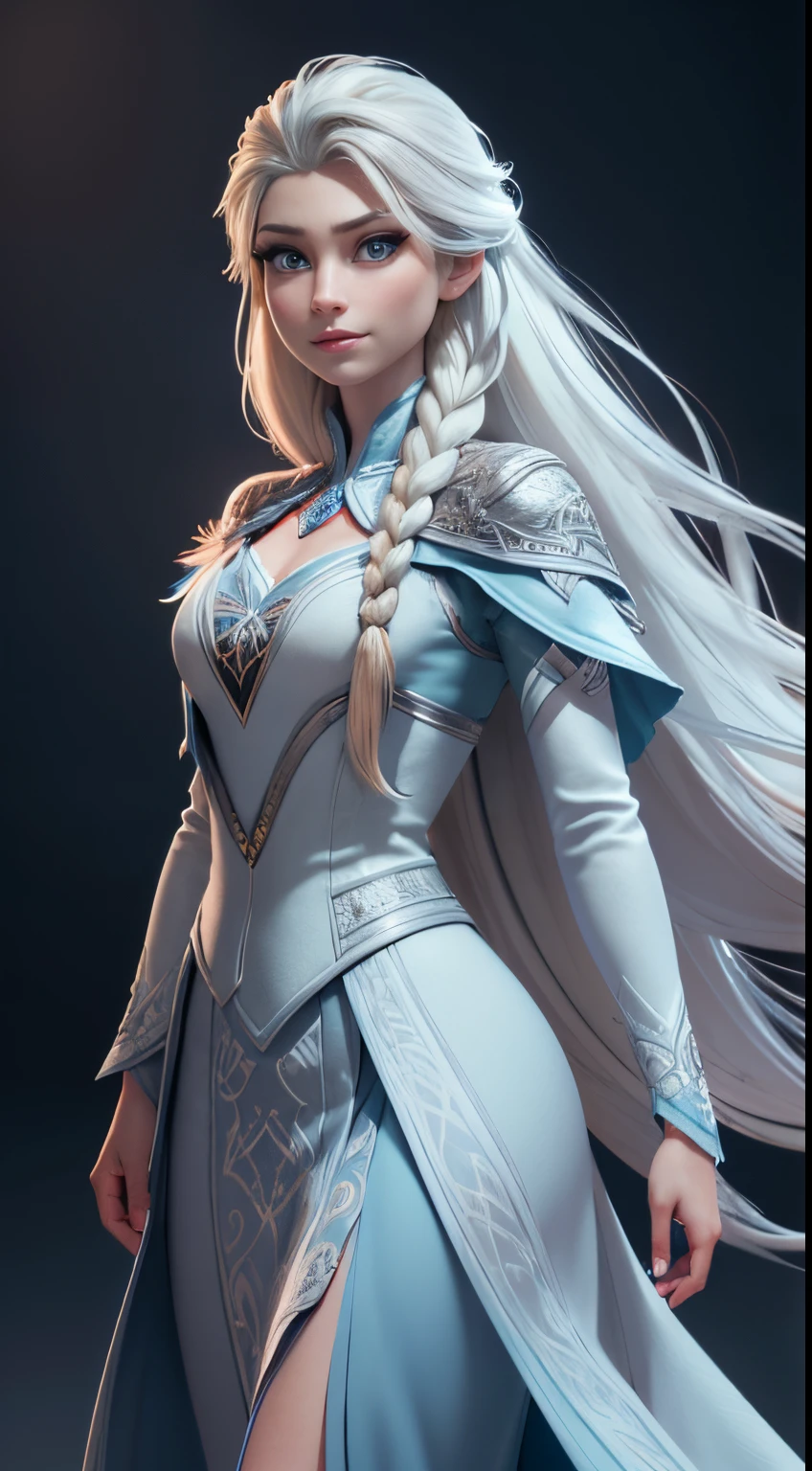 Highly detailed CG unity 8k wallpaper, style shot, complex, high detail, dramatic, highest quality movie still image, very detailed, masterpiece, best quality, character design, Elsa, Elsa from Frozen, (( Dark style)), realistic ultra-detailed rendering style, natural light, sharp character design, (hard focus, 8k), (((natural skin texture))), 8k textures, soft cinematic lighting, adobe lightroom, dark room, hdr, Sophisticated, Elegant, Rich Detail, Sharp Focuilm Look) )), Soothing Tones, Detail Frenzy, Intricate Detail, Super Detail, Low Contrast, Soft Film Lighting, Dull Colors, Exposure Blending, HDR, Fade, 35mm, f/1.4, ISO??, f16, 25 sec.