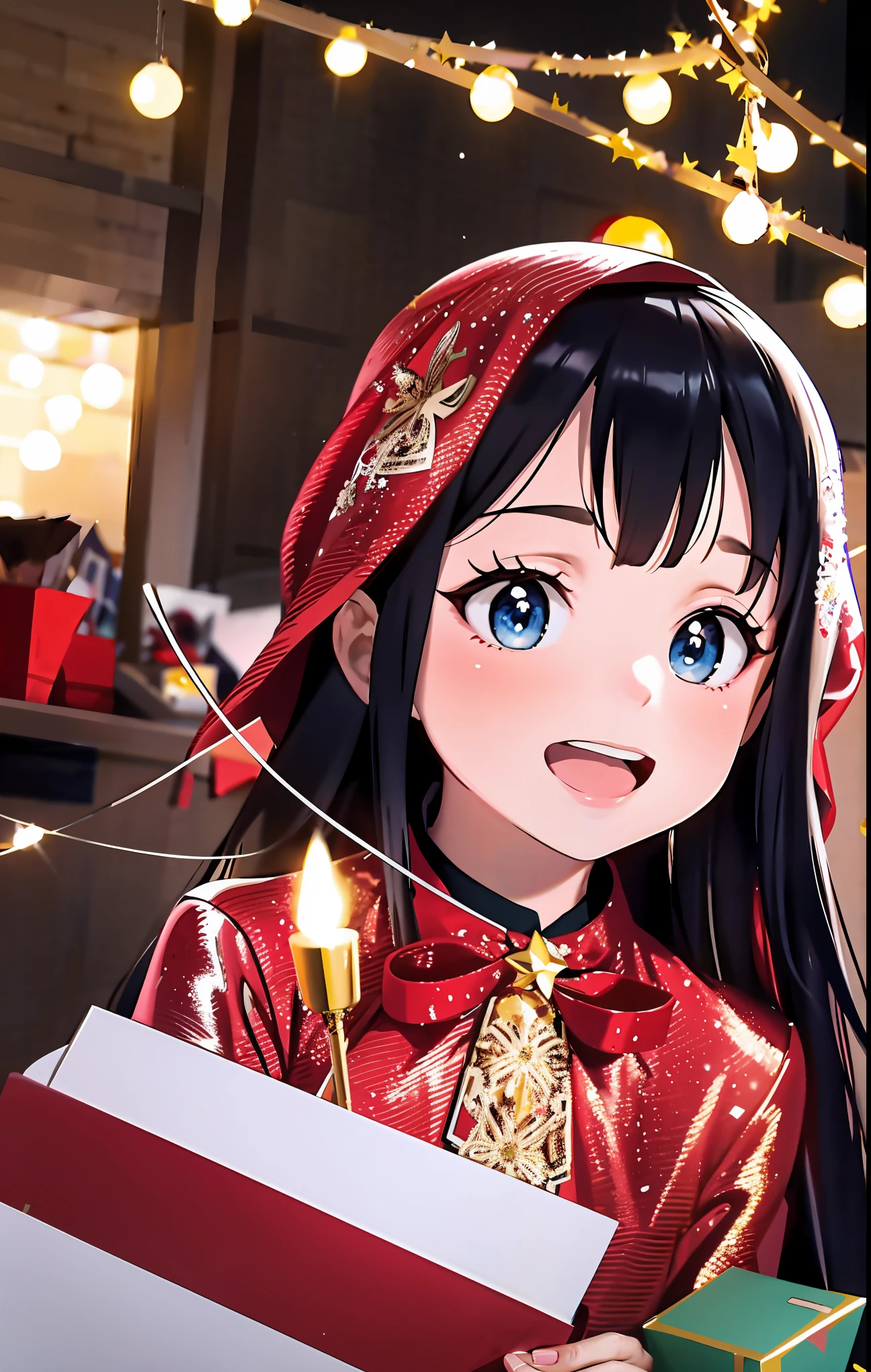 (best quality,4k,8k,highres,masterpiece:1.2),ultra-detailed,realistic,gifts,table,Christmas tree,decorations,wrapping ,bows,ribbon,presents,holiday spirit,vibrant colors,warm lighting,cozy atmosphere,toys,cards,candles,snowflakes,joyful,celebration,exquisite details,exciting surprises,shiny ornaments,sparkling tinsel,beautifully wrapped,excited children,anticipation,festive mood,magical ambiance,delightful moment,wonderful memories,family gathering,cheerful faces,Christmas magic,extravagant,abundance of presents,HDR,UHD,studio lighting,ultra-fine painting,sharp focus,physically-based rendering,professional,vivid colors,bokeh.