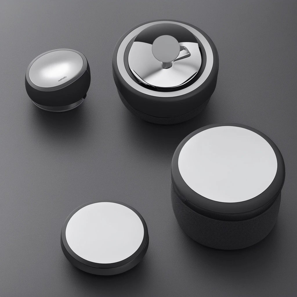 (Best quality at best,4K,tmasterpiece:1.Product design,round pill box,A futuristic,functionality,posh,rotating structure, Stylish design, ,, Touch-sensitive interface, Compact size,