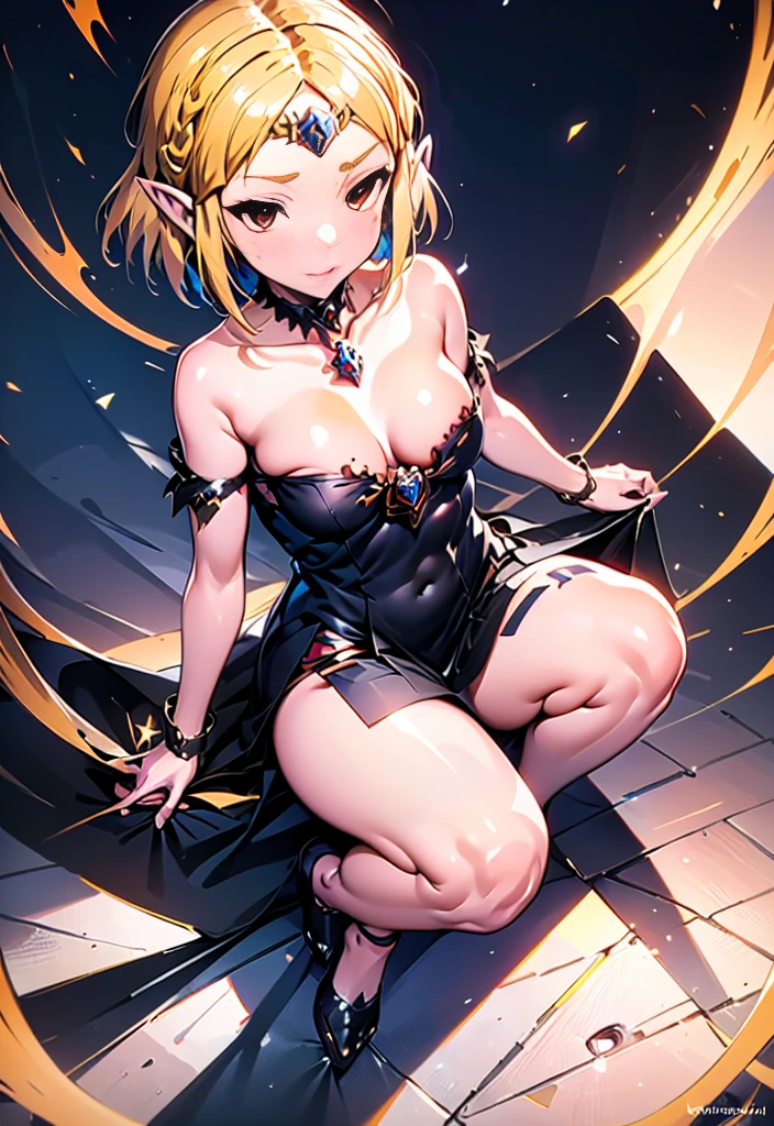 nsfw, coruption of zelda, red eyes, horny woman, crazy woman, horny woman, milf, dark persona, bad end, a close up of a woman in a black and red outfit, cushart kenz, succubus in tight short dress, holy necromancer girl, cushart krenz, cushart krenz key art feminine, evil fall zelda from tear of the kingdom, knights of zodiac girl, full body portrait of a short!, badass pose