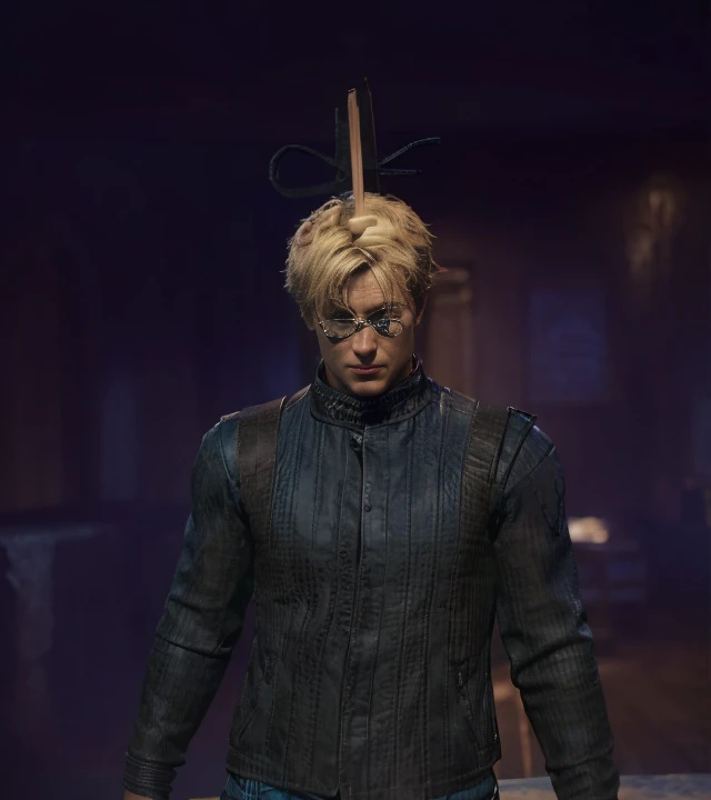 arafed man with a leather vest and a blue shirt, render naughty dog, uncharted 4, uncharted 4: a thief's end, arnold maya render, 8k portrait render, male character, ultra detailed content : face, high detail iconic character, uhd character details, uncharted, realistic face moody lighting, cinematic bust shot, character headshot portrait, cinematic realistic portrait
