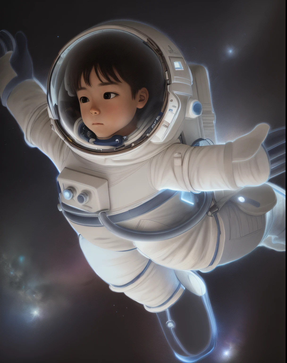 Drawing of a man in a space suit floating in the air, detailed astronaut, little astronaut looking up, The astronaut, An astronaut, Spacesuit, an astronaut floating in space, detailed space suit, space suit, an astronaut floating in space, The astronaut, wearing spacesuit, Astronauts relaxing in space, astronaut in space, futuristic astronaut, fully space suited
