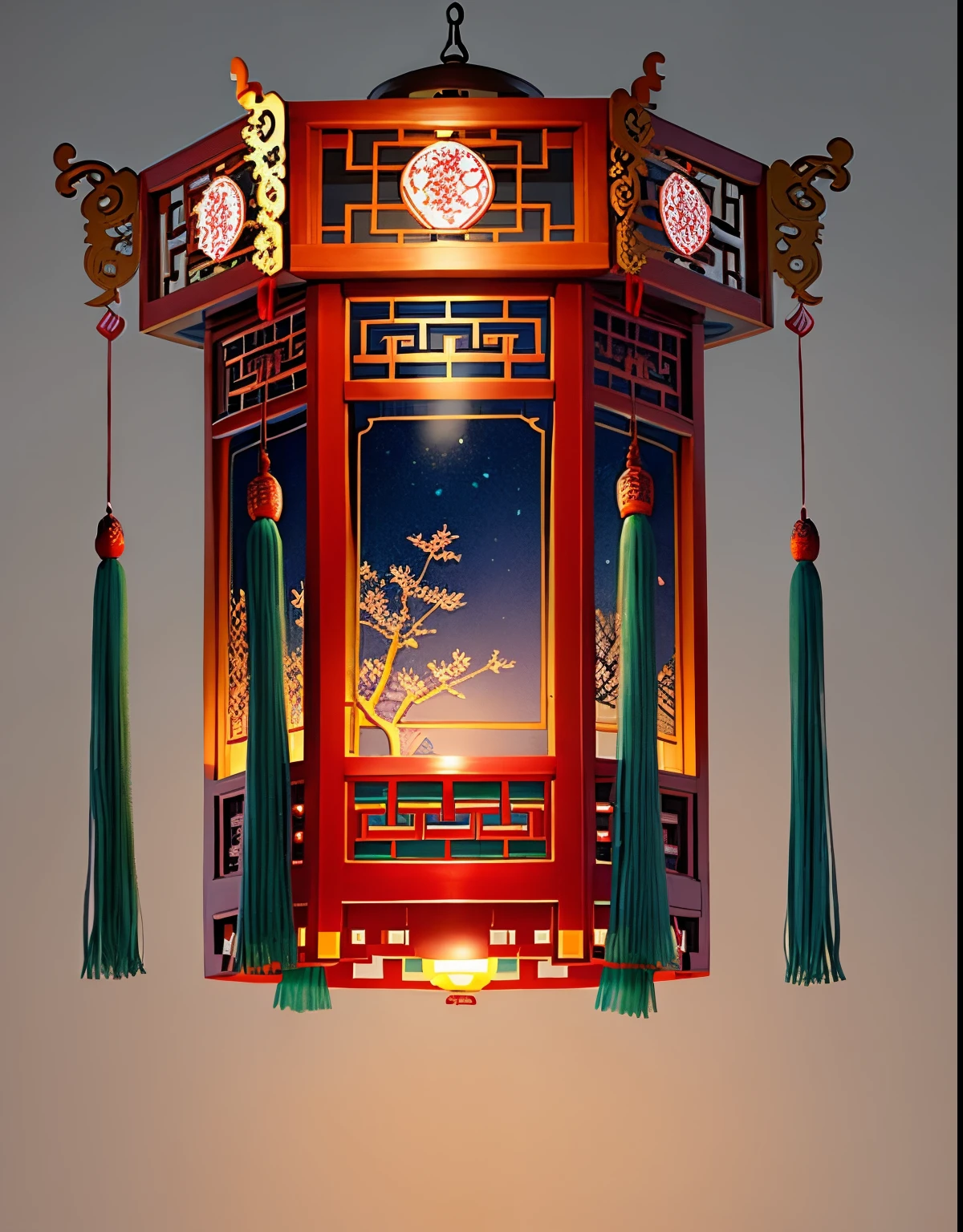 A huge Kaiping palace lantern, In line with ancient Chinese art of examining continents, Chinese art, lanterns, Width 7 6 8, asian interior decoration, Chinese, lantern light, wooden decoration, -w 768, -Width 7 6 8, warm lantern lighting, Chinese traditional, Year 1 9 0 0, Inspired by Zhu Lian, Qing dynasty