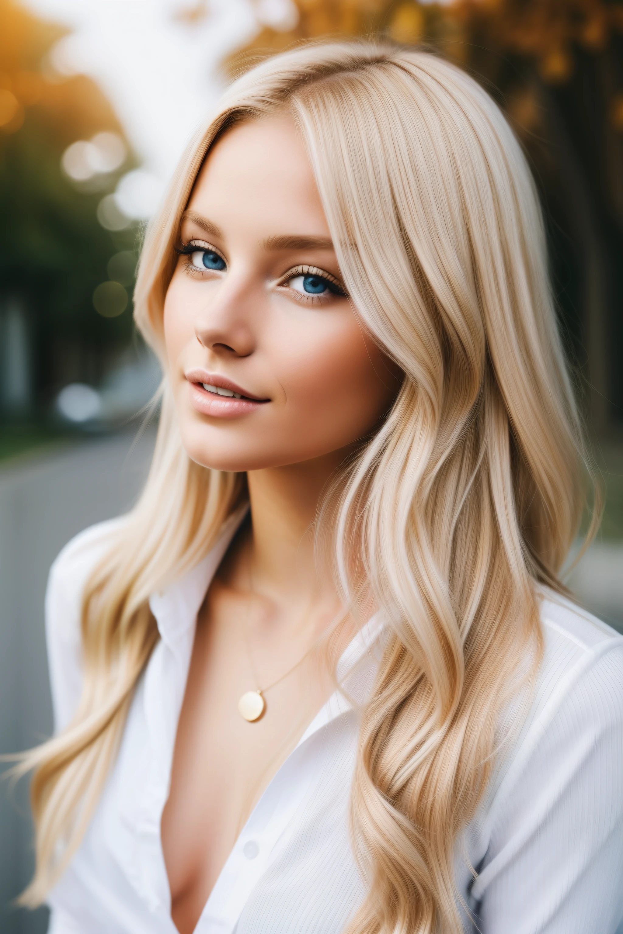 Junge blonde Frau.