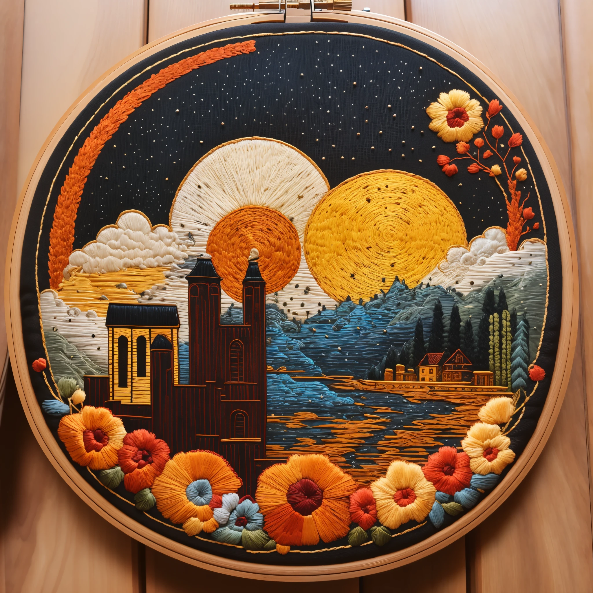 tmasterpiece,quality, cuocuoxiu, punch needle embroidery, scenecy, without humans, sewing machine, Traditional media, Emotional, and harmonious, The is very detailed, High budget, bokeh, Cinemascope, epic,ornate backdrop,