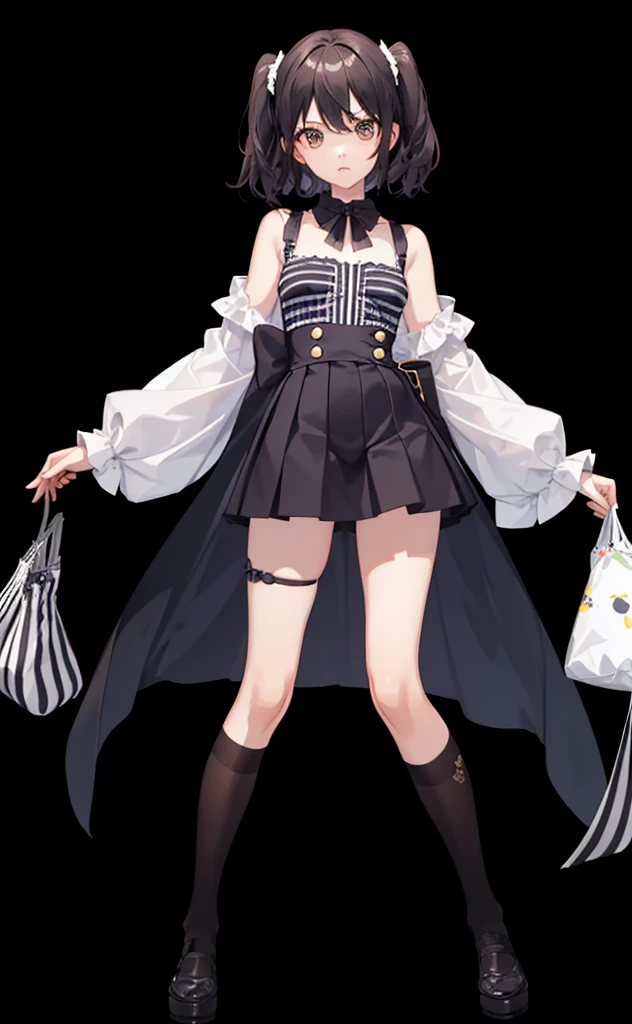 1girl in、As-、Underwear、Cute underwear、Striped、（Portrait from the knee up）、