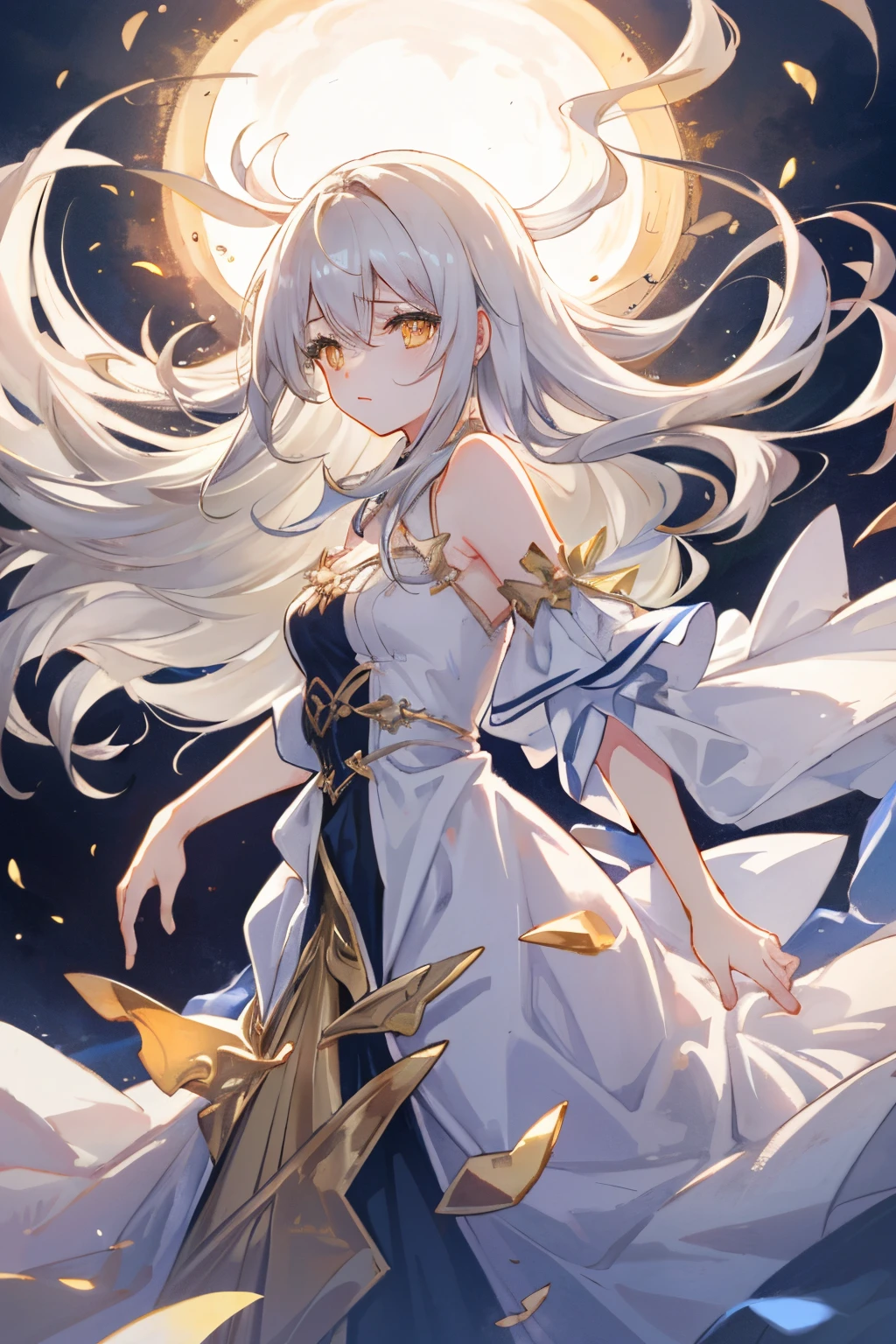(masterpiece:1.2), best quality, (illustration:1.2), (Super detailed), Super details, (Delicate and meticulous), (intricate details), (Light, best quality Backlights), clear lines, from below, soloist, Perfect body, (1 girl), white hair and yellow eyes, (the emperor, Black sheer clothes), (crown: 1.1), superior, Eyes slightly closed, bow your head, (Shy: 1.2 ), (cosmetic), high contrast, (best lighting, Extremely creative and beautiful), (Light), rich and colorful,a girl,Thin white JK,躺在床superior,Use your hands to remove traces,Expose the vagina,No cover, no underwear, no underwear,Use your hands to dig at the lower body,legs spread,legs spread,
