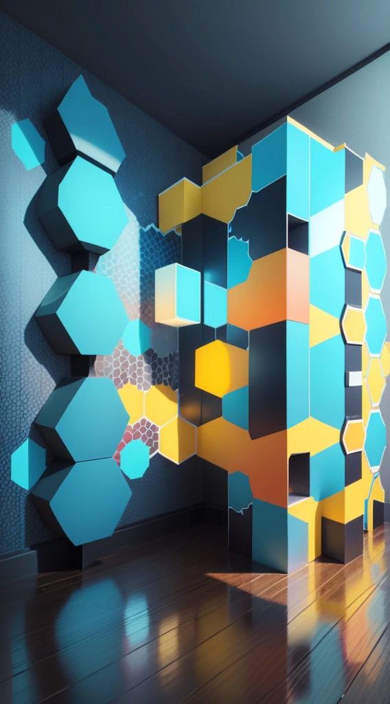 wallpaper design ideas、Regular hexagons line up all the time、colourfull、Sober design、high-level image quality