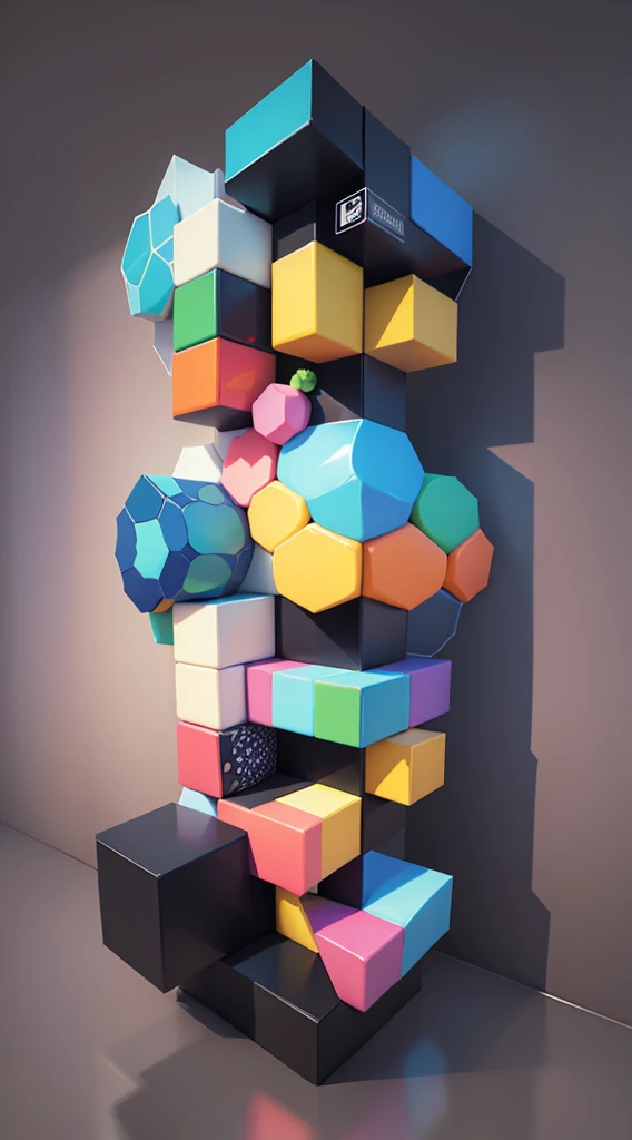 wallpaper design ideas、Regular hexagons lined up all the time、colourfull、Sober design、high-level image quality