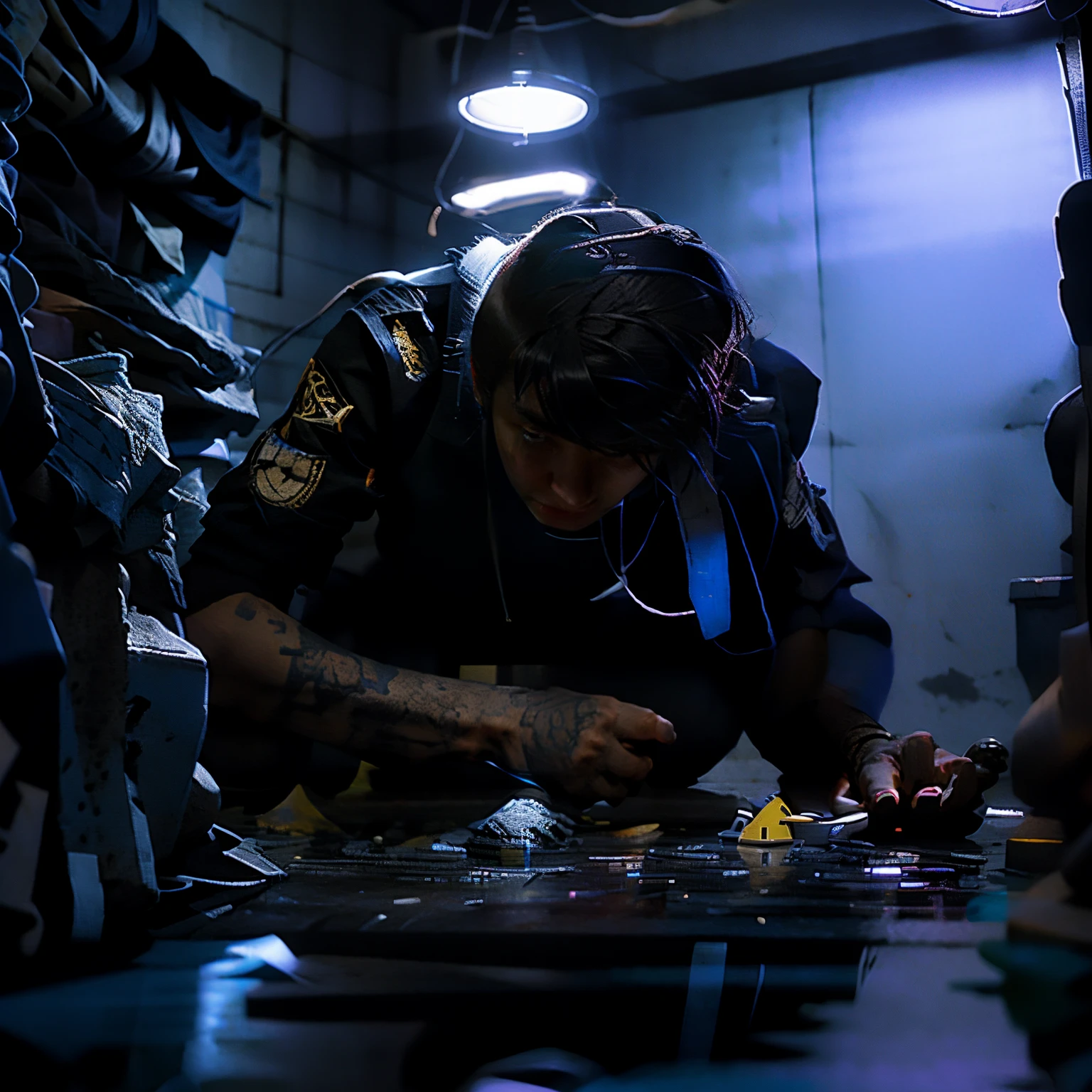 Gaming boy background with lights