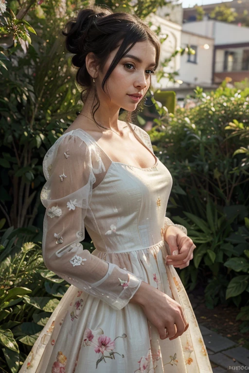 Slavic cute beautiful girl, 18 y.o., model, pale skin, long hair, realistic HD RAW photo, 8K, nu photo, stand on balcony, in small transparent dress glasses, 2nd breasts size