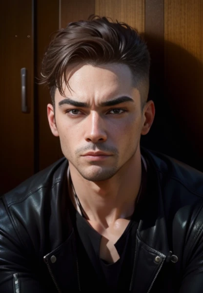 realistic face with 8k ultra real image and same expression and same angle he has small eyes and clean shave and same hairstyle cyberpunk