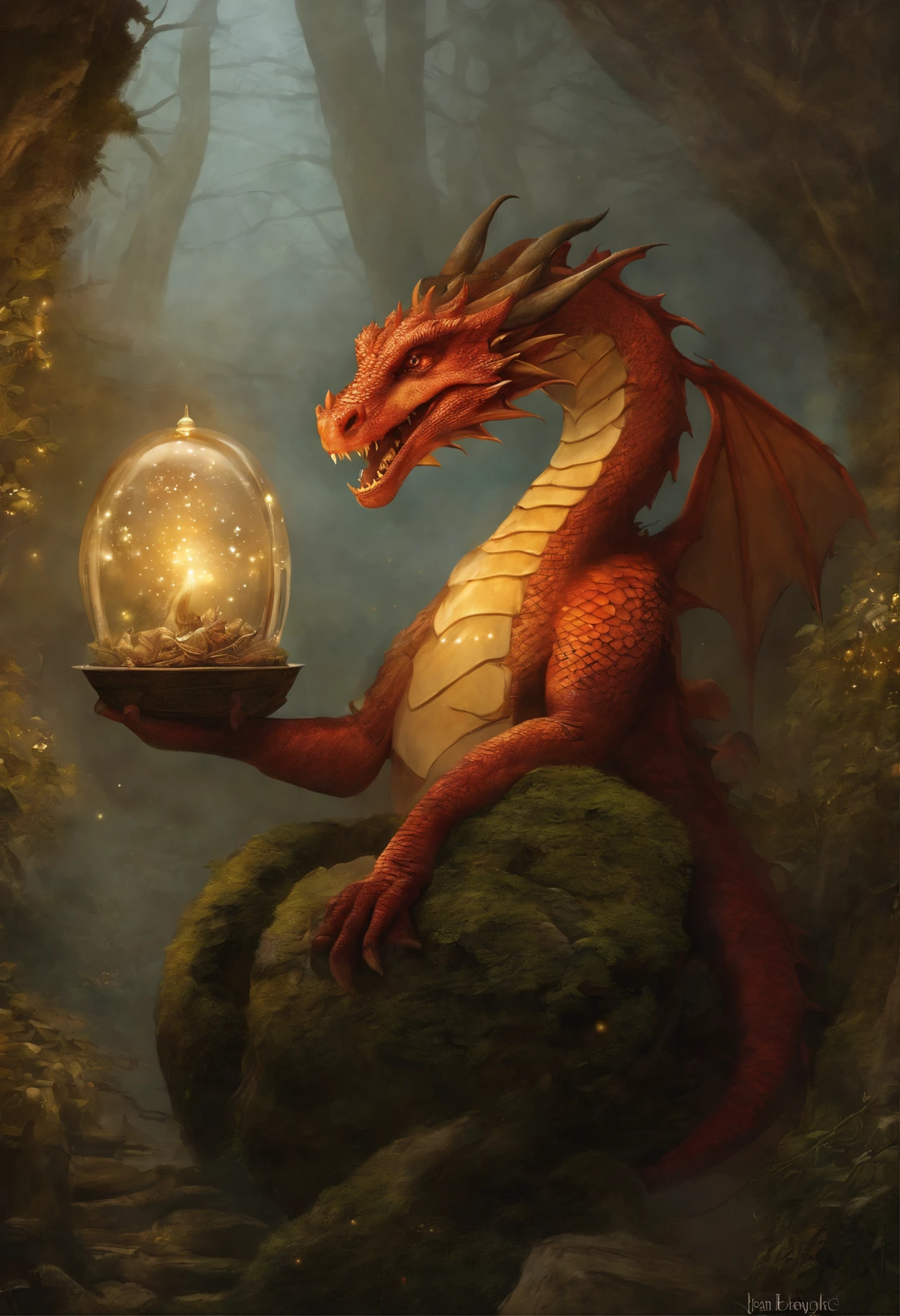 真实感, Fantastic tale, John Tolkien style, Christmas style, Small painting by Jean-Baptiste Monge,  ass egg, dragon eggs, baby dragons, Little Dragons, dragon children, huge christmas tree, dragons under the tree, garlands of stars,christmas night, The stars are shining, realistic fantasy illustration, dragon art, D&d Commission Art Dragon,  anthro dragon art, European Dragon, Portrait of a Dragon, Tarragon Vore Art, Anthropomorphic dragon, Ultraterrestrial Dragons, Fantasy role-playing game....., book illustration ,The city, megalopolis, city trail, big house, glass skyscraperJean-Baptiste Monge, anthropomorphic --ar 2:3 --testp -optimistic;