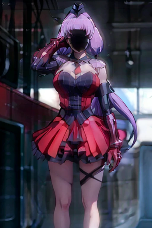 ultra-detailed, Explicit, Beautiful body, Beautiful Nose, Beautiful character design, perfect eyes, perfect face, ultra highres, 4K, beautiful legs, perfect legs, Nice hands, Perfect hand, Masterpiece, Best Quality, Highly detailed, illustration, absurdres, street fighter, doll suit, shadaloo doll, dollsuit, girls, multiple girls, expressionless, blank eyes, looking at viewer, red gloves, emotionless, black latex, corrution, mind control, female combatant, full body, hypnotized, unhappy trance, full body suit, ribbed bodysuit, both arms at side, stand up straight, obey, perfect female body, extremely glossy latex, hypnosis, hypnoLora, empty eyes, Mind control device, poses, brainwashed, submissive_pose, Slave, hat, necktie, stand up straight, standing, standing at attention, belt, extending the right arm from the shoulder into the air with a straightened hand, nazi saluting, military, military saluting, salute, right hand saluting, left hand at side, latex, garter belt, thighhighs, faceless, faceless female, long hair, twintails, large breasts, purple hair, low twintails, collarbone, very long hair, Karin Nanase, Kyokou Suiriri