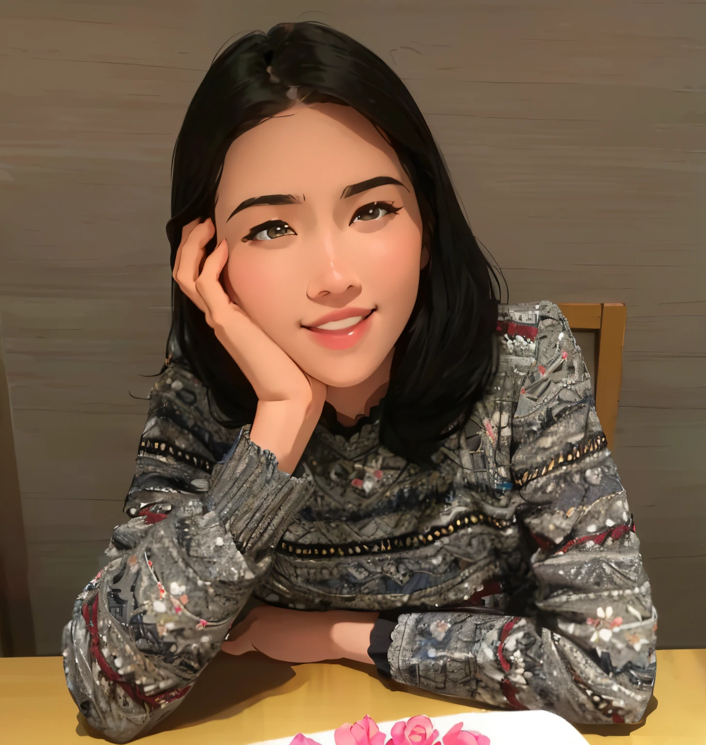 (超高分辨率,realistically,actual,Best quality,realisticlying), (8K, RAW photos, Best quality, tmasterpiece), ((NSFW)), (フォトンマッピング, Radio City, physically-based renderingt,automatic white balance), sense of science and technology, Best quality, tmasterpiece, illuminations,CG ,unified ,Wallpapers, offcial art, Amazing Cleavage, Detailed pubic hair, Extremely Delicately Beautiful,The content is very detailed, The content is very detailed, Focus sharp,rich background,vague background, (True humans,photore), (((highdetailskin,Pores are clearly visible))), ((small)),Her face is like a delicate flower, with soft, Gentle features radiate warmth and kindness. Her eyes are dark brown, keep the door open, Her eyelashes are long and thick, Draw her eyes in a way that appeals to you. Her lips are full,Pink, The natural curves make her smile more charming. When she speaks, Her voice is soft and soothing, You can'I can't help but feel at ease in her presence.