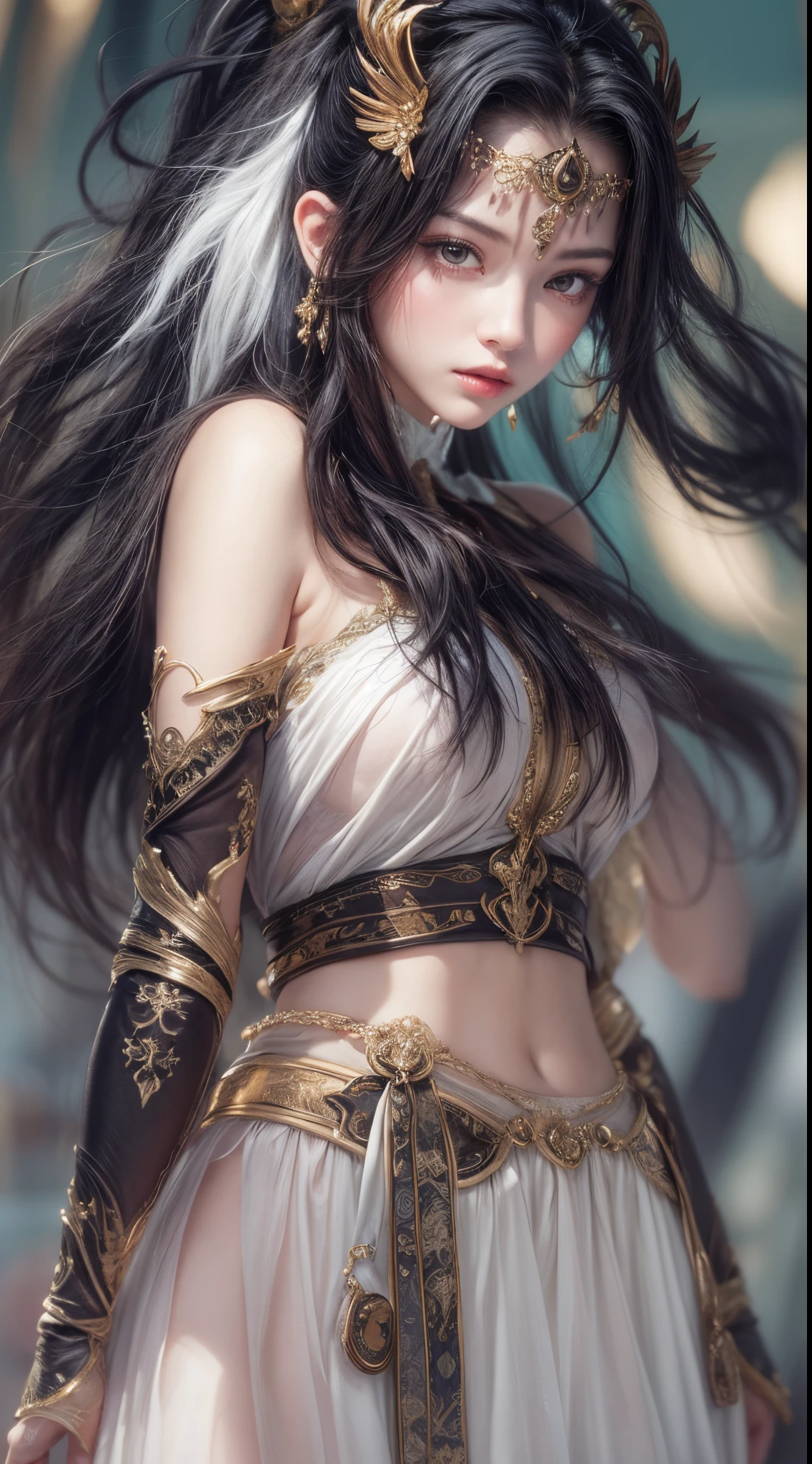 1girls,goddesses，Venus，Delicate and beautiful face,Medium long black hair，flowy，full breast，Convex buttocks，Roman skirt，perfectly proportioned, Detailed clothing details,Temple，arena，wonderland，Cinematic lighting, filmgrain, Fujicolor, light and darkcontrast, 8K, 巨作, Textured skin, Super detail, High detail, High quality, high resolucion, (NSFW)