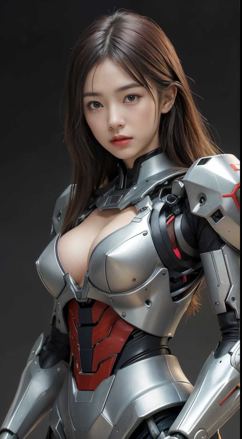 (1 Mechanical Girl)、top-quality、masterpiece、超A high resolution、(Photorealsitic:1.4)、Raw photo、1人、Shooting that shows the whole body、Fighting pose with a glowing sword、Golden hair、glowy skin、(((1 Mechanical Girl)))、(LED Lamp Mechanical Helmet)、(Small LED)、((super realistic details))、portlate、globalillumination、Shadow、octan render、8K、ultrasharp、Colossal tits、Raw skin exposed in the cleavage、metals、Details of complex ornaments、Japan details、highly intricate detail、Realistic light、CGSoation Trends、Red Eyes、Eyes shining towards the camera、Mechanical marginal blood vessels connected to neon detail tubes Mechanical vertebrae attached to back、mechanical cervical attaching to neck、(Wires and cables connecting to the head)、Gundam、Small LED、,Mechanical thighs、Toostock、Textured skin, Super Detail, high details, High quality, Best Quality, hight resolution, 1080p, hard disk, Beautiful,(War Machine),beautiful cyborg woman,Mecha Cyborg Girl,Battle Mode,Girl with a Mecha Body,She wears a futuristic war machine weapon mech,Fulll body Shot,cowboy shot