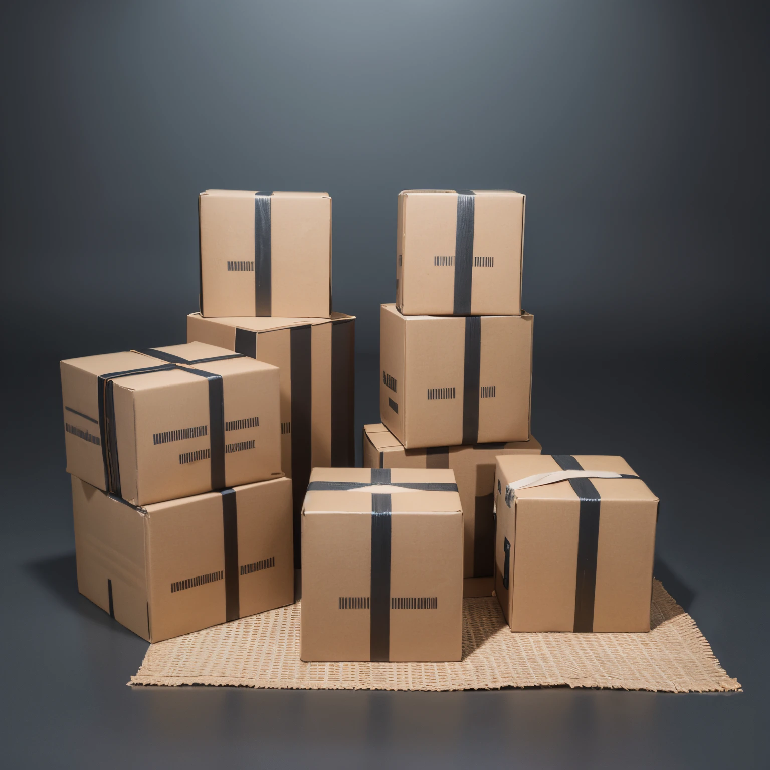 Ceramic shockproof packaging box，cuboid，greyaterials in corrugated boxes