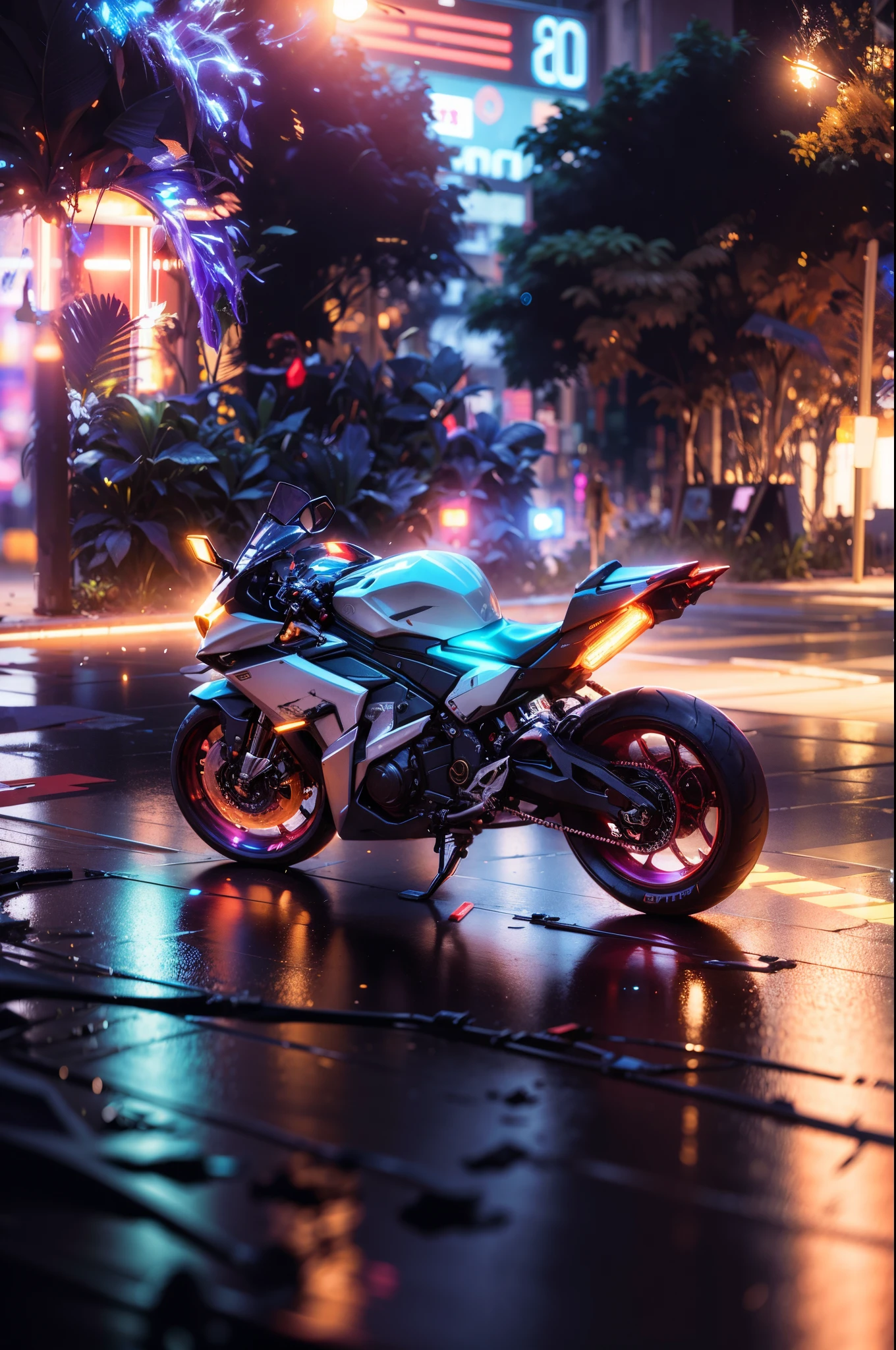 (hiperrealisme:1.1),(detail:1.2),8k,cyberpunk,check background, excellent lighting,(bokeh)