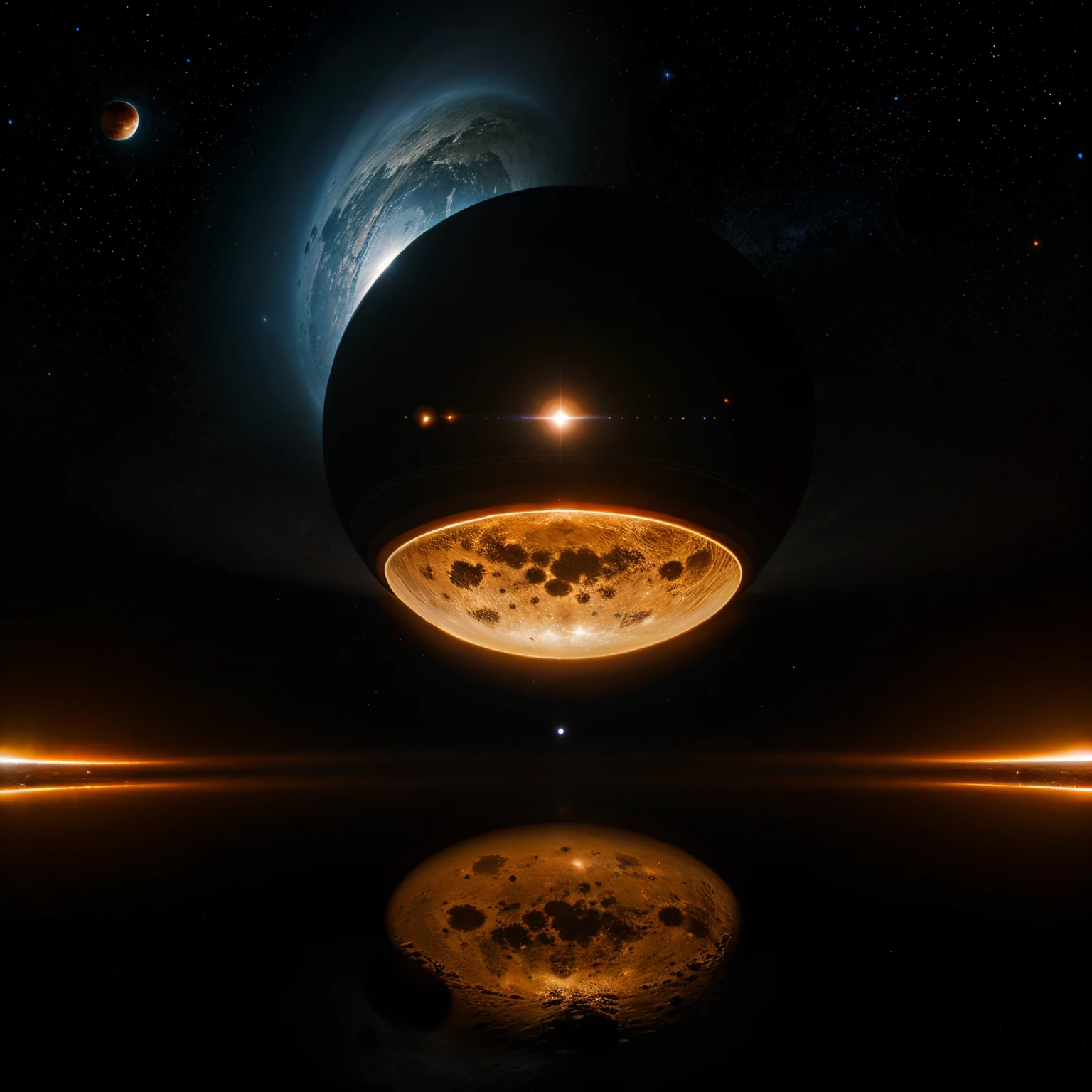 Black hole in space and have some planets around the black hole