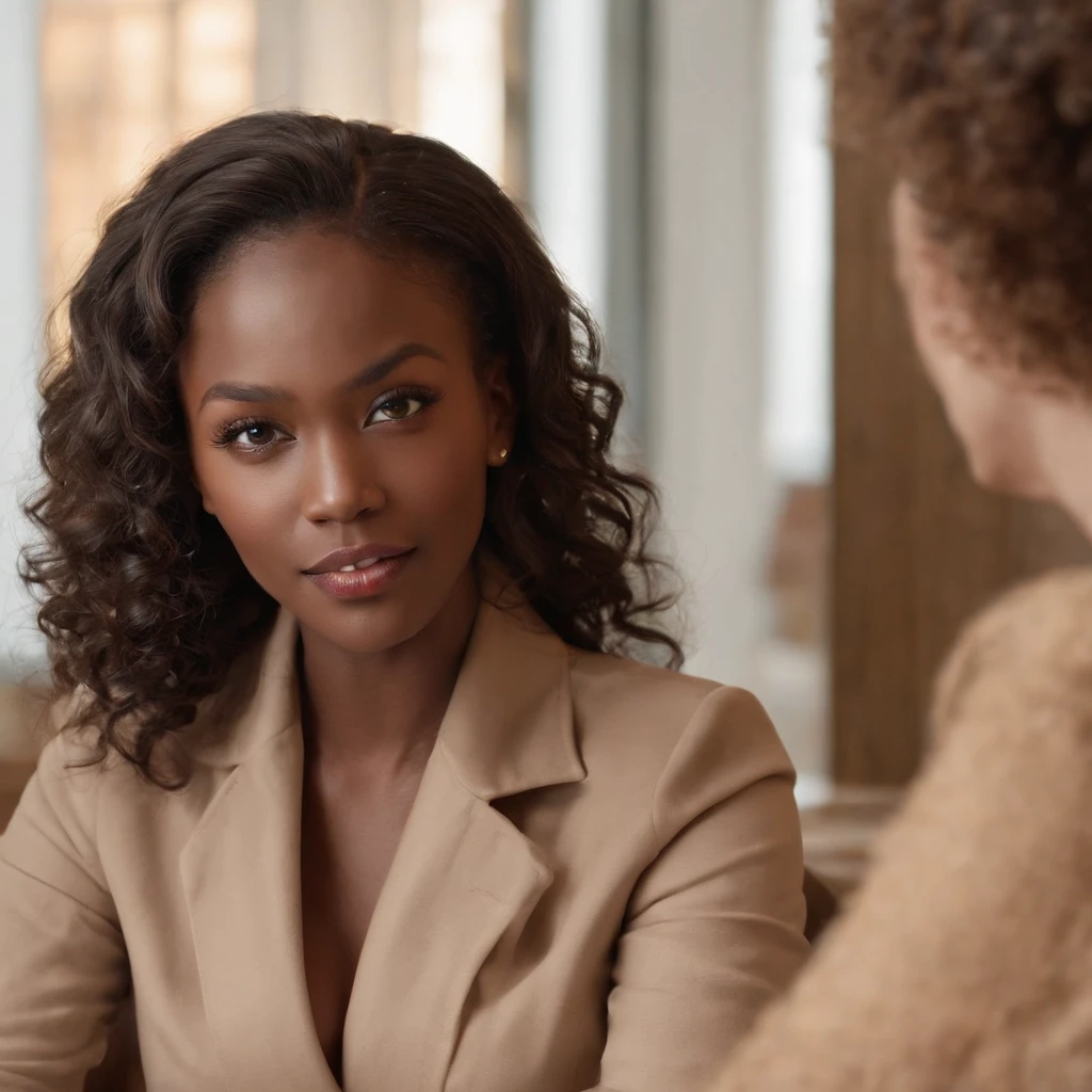 ((Dark African skin, Very deep ebony skin)), ((Its beauty undeniable)), ((Excited cute face)), ((Hyper detailed perfect eyes,)), ((pose mignonne)), ((Langue sortie)), ((Seductive )), ((warm beige turtleneck, jeans, office, sitting behind desk)), ((Afro ponytail with long African curly hair,)), (( peau)), ((debout, vue de face)), ((toucher ses propres jambes dans une pose sexy)), ((The Hague, office, sitting behind desk , Ville publique, people in the background)), ((doing groceries)), Sharp Focus CGI, photoreallistic, High detail, Realstic, Masterpiece, absurdes, Best quality, Hdr, High quality, high-definition, Extremely detailed, 8k wallpaper, Intricate details, 8K UHD, Full-HD, (photo realist:1.2), contraste, intense illumination, lighting cinematic, natural lighting, veilleuse, Nuit, Illumination globale, Laughing out loud, a la piscine African women、Female sexy, the hague