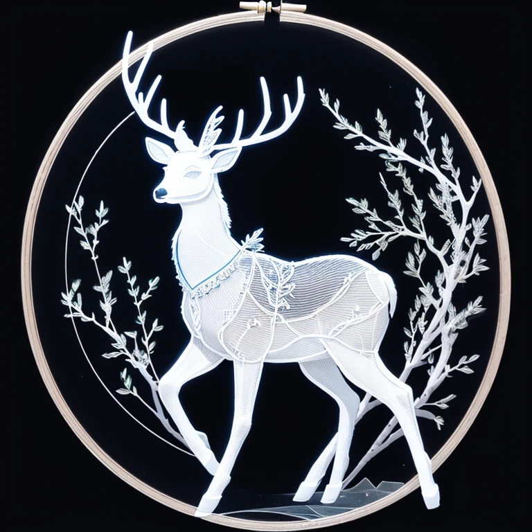 Best quality，EXTREMELY CLEAR，Super refined，super complex，Transparent pure white tone，Pure  thread embroidery，clear crystal embroidery，clear crystal embroidery，Flat background texture material with unique rigorous dense  lines