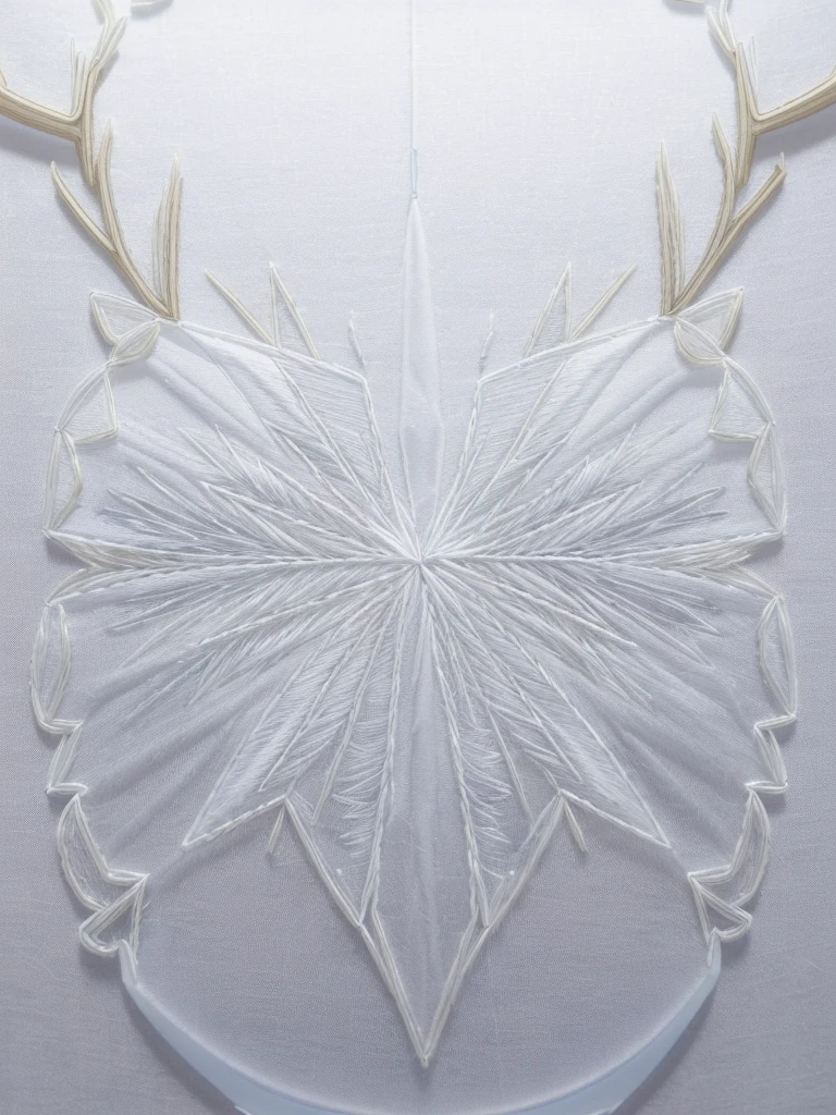 Best quality，EXTREMELY CLEAR，Super refined，super complex，Transparent pure white tone，Pure  thread embroidery，clear crystal embroidery，clear crystal embroidery，Flat background texture material with unique rigorous dense  lines