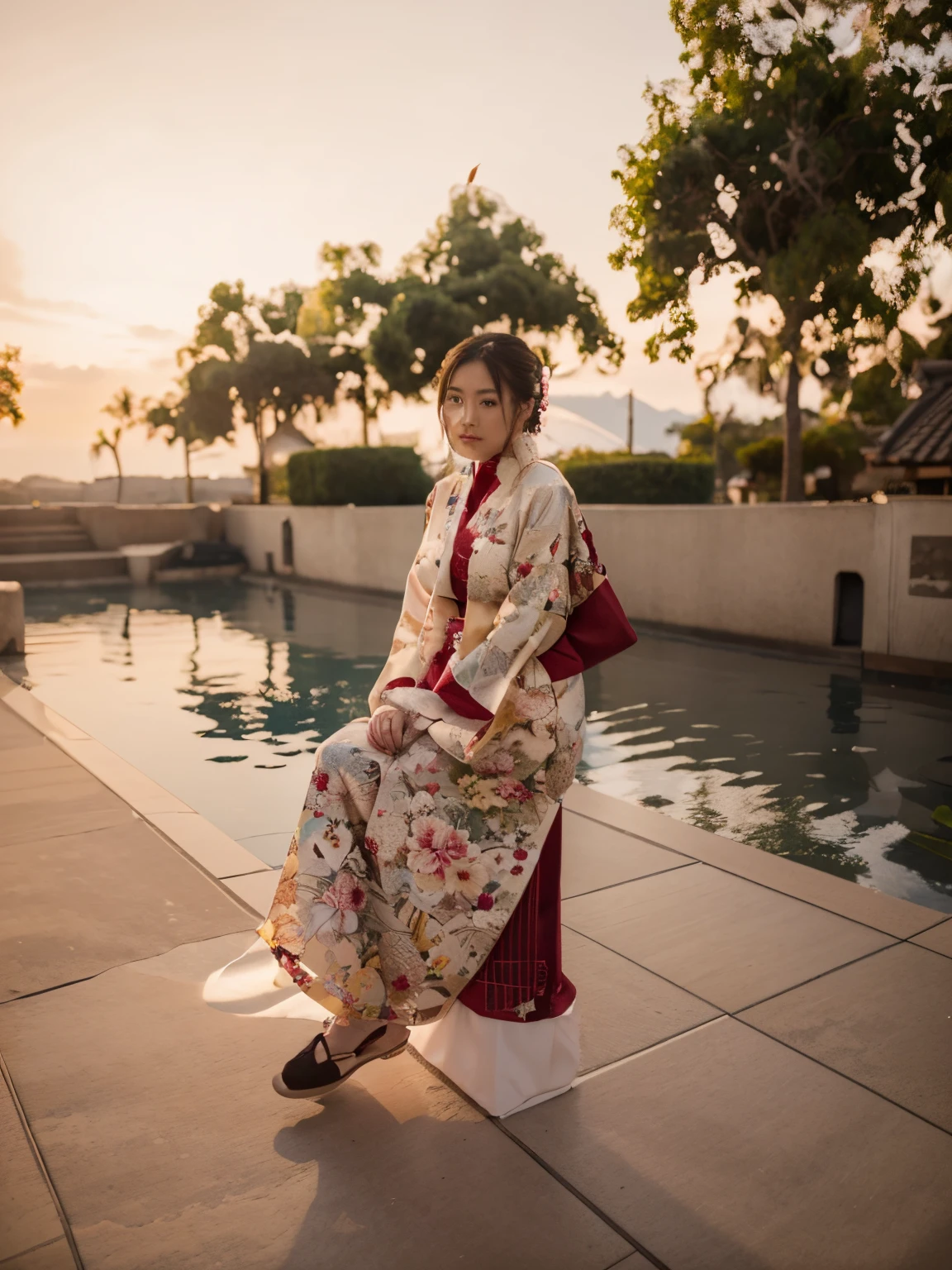 (8K, Best Quality, Masterpiece, Ultra High Definition: 1.2),kimono,Japanese room,hakama,fullbody