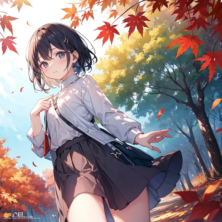 back shadow，Hold the wrist of the other hand with one hand，Autumn，Sunnyday，natta，bright