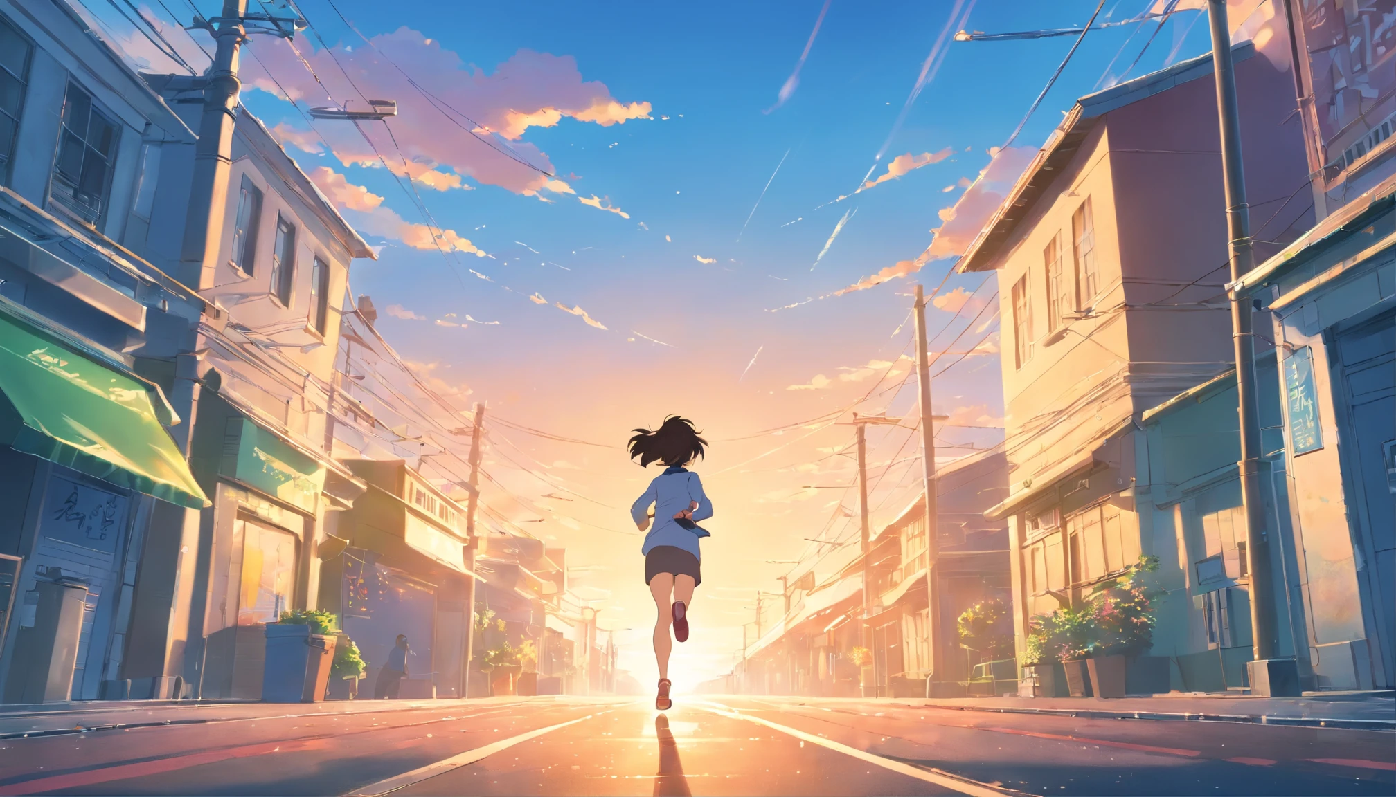 (Best Quality, Movie Poster Style) woman running away
