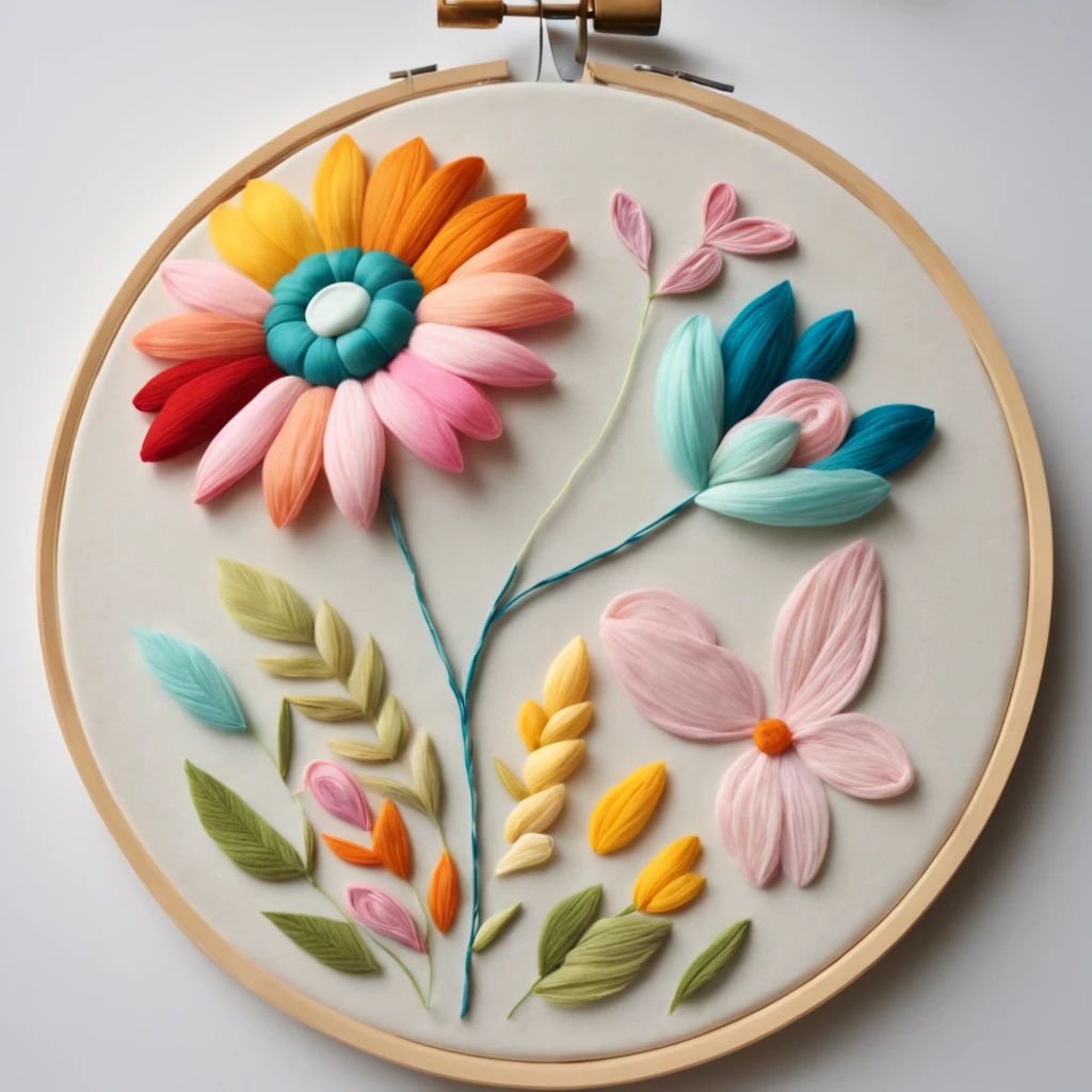 best quality,highres,(realistic:1.37) hand embroidery,delicate stitches,exquisite details,beautifully crafted,precise needlework,vibrant colored threads,fine fabric,textural depth,subtle shading,artistic craftsmanship,labour of love,detailed patterns,meticulous attention to detail,traditional technique,cultural heritage,fine artistry,skillful hands,needle and thread,embroidery hoop,needlework masterpiece,crafting magic,artful stitches,thread painting,thread art,elegant design,intricate motifs,embellished fabric,stitching finesse,textile art,fabric manipulation,textural richness,visual texture,ornate embellishments,needlepoint art,stitching elegance,creative expression,colorful thread palette exquisite handiwork,fine needle craftsmanship,embroidery threadwork,precise thread strokes,needle and fabric transformation,vivid colored embroidery,breathtaking needlepoint art,hand embroidery passion,the beauty of intricate hand stitches,expressive threads intertwining,embroidery storytelling,beautifully embroidered scenes,a world stitched with love,a touch of fine art on fabric,gift of patient hands(Needle and thread are the means to make art flower).