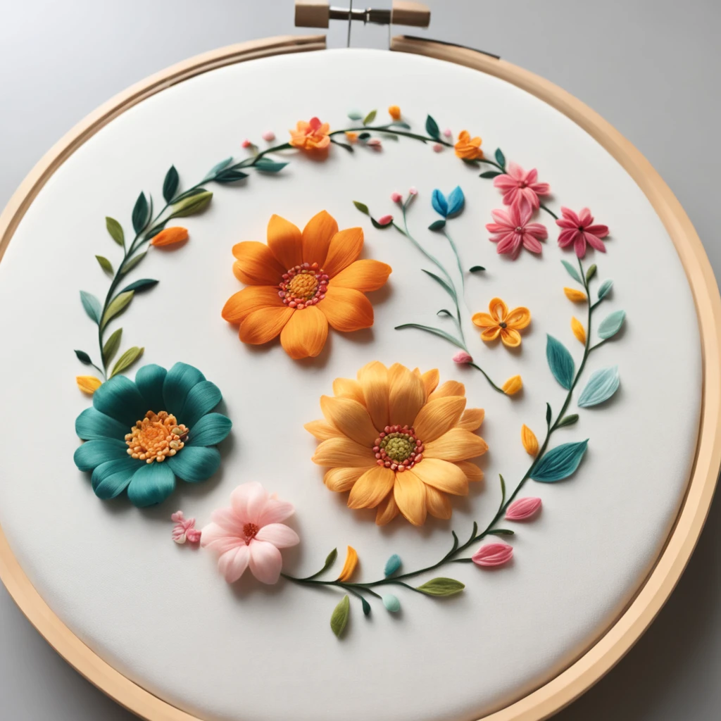best quality,highres,(realistic:1.37) hand embroidery,delicate stitches,exquisite details,beautifully crafted,precise needlework,vibrant colored threads,fine fabric,textural depth,subtle shading,artistic craftsmanship,labour of love,detailed patterns,meticulous attention to detail,traditional technique,cultural heritage,fine artistry,skillful hands,needle and thread,embroidery hoop,needlework masterpiece,crafting magic,artful stitches,thread painting,thread art,elegant design,intricate motifs,embellished fabric,stitching finesse,textile art,fabric manipulation,textural richness,visual texture,ornate embellishments,needlepoint art,stitching elegance,creative expression,colorful thread palette exquisite handiwork,fine needle craftsmanship,embroidery threadwork,precise thread strokes,needle and fabric transformation,vivid colored embroidery,breathtaking needlepoint art,hand embroidery passion,the beauty of intricate hand stitches,expressive threads intertwining,embroidery storytelling,beautifully embroidered scenes,a world stitched with love,a touch of fine art on fabric,gift of patient hands(Needle and thread are the means to make art flower).