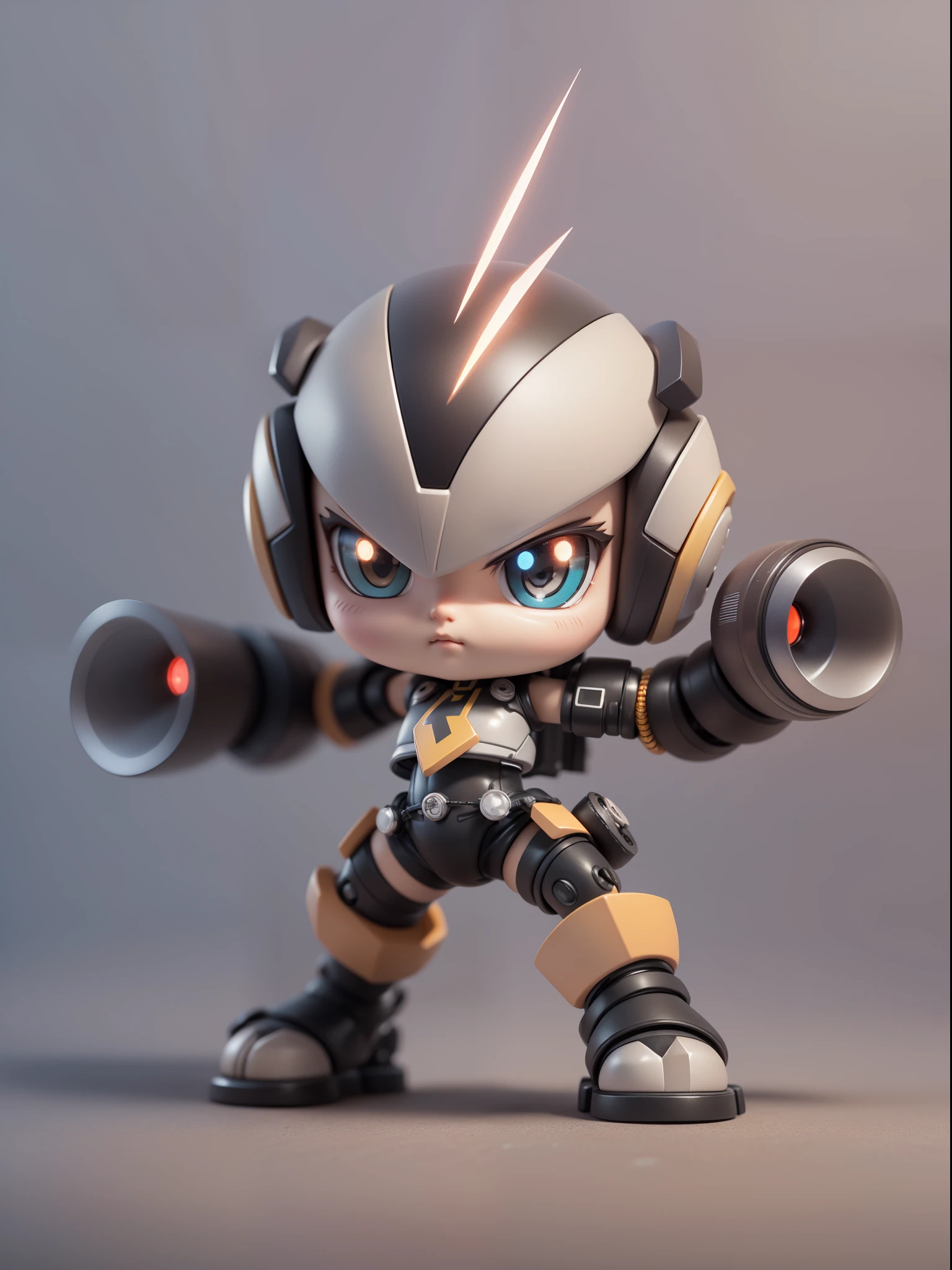 (Mechanical, Snake: 1.331), Lightning Fast, Cute Style, Small, Big Head, 3D Rendering, ((Q Version)), Pokémon Style, Machine Style, Cinematic Texture, Figures, Pokémon, Movie Lights, Heavy Robotic Arm, Mechanical Belly, Mechanical Legs, Mechanical Legs, Mechanical Sense, Background Surround Lightning, Lightning, Cool, Clean White Background, Ray Tracing, Premium Colors, Full Body 3D Model, Action, Stylish Blind Box Toys. (fill body:1.2)，chibi
