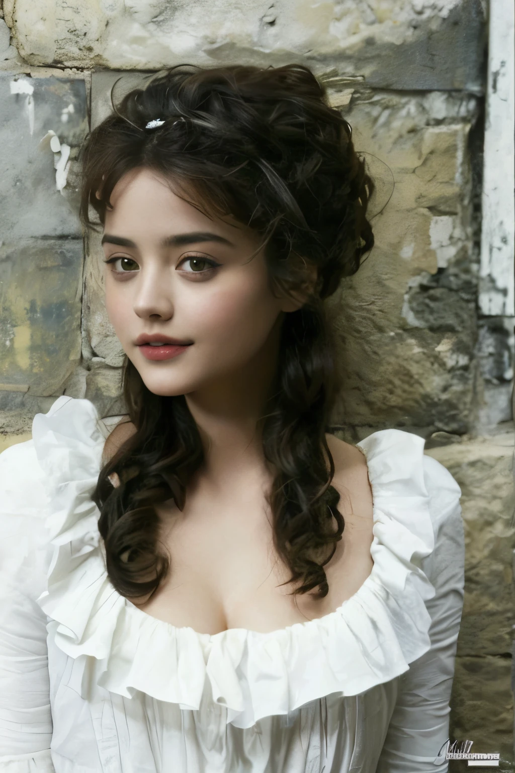 Un primer plano de una mujer con un vestido blanco posando para una foto, Jenna Coleman, inspirado por Sophie Pemberton, inspirado en Edwin Austin Abbey, Jenna Coleman como la doctora, hermosa dama, inspirado por Thomas Lawrence, Era de la Regencia, Mujer preciosa, Clara Oswald, Mujer impresionante, Cara hermosa!!!!, Cara hermosa!, Mujer muy hermosa, Emma de aspecto italiano