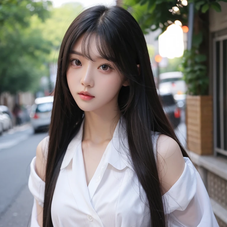 long whitr hair, girl, largeeyes