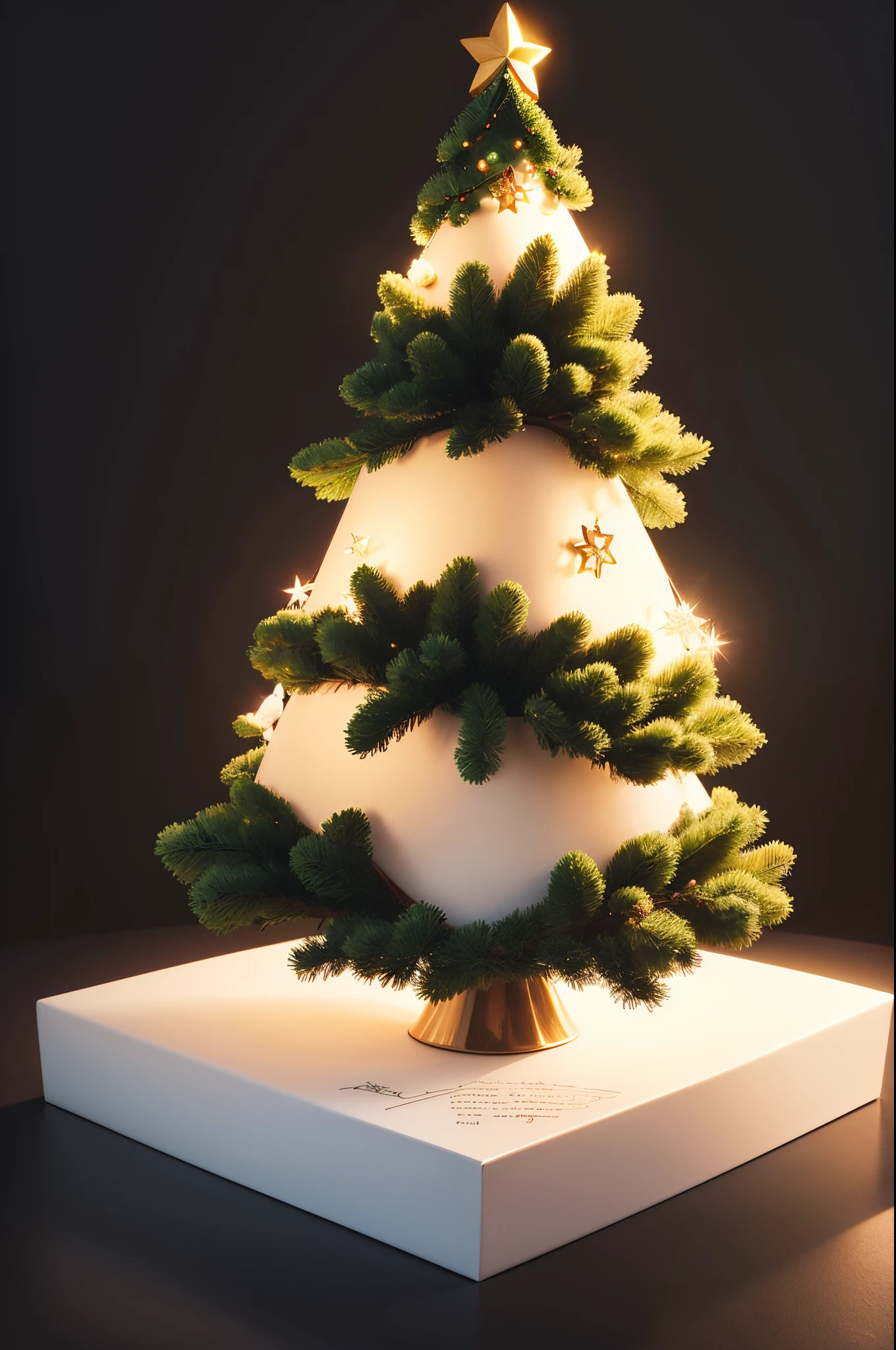 Draw me a Christmas tree on a pure black background