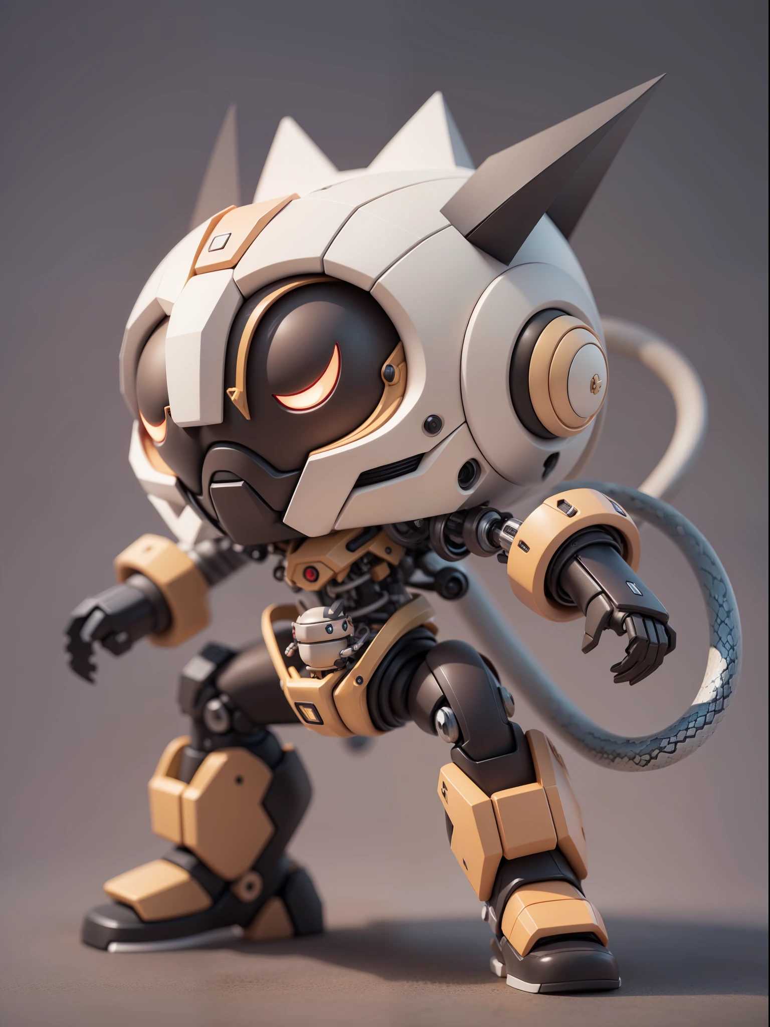 (Mechanical, Snake: 1.331), Lightning Fast, Cute Style, Small, Big Head, 3D Rendering, ((Q Version)), Pokémon style, Machine Style, Cinematic Texture, Figures, Pokémon, Movie Lights, Heavy Robotic Arm, Mechanical Belly, Mechanical Legs, Mechanical Legs, Mechanical Sense, Background Surround Lightning, Lightning, Cool, Clean White Background, Ray Tracing, Premium Colors, Full Body 3D Model, Action, Stylish Blind Box Toys. (fill body:1.2)，chibi,（（red））