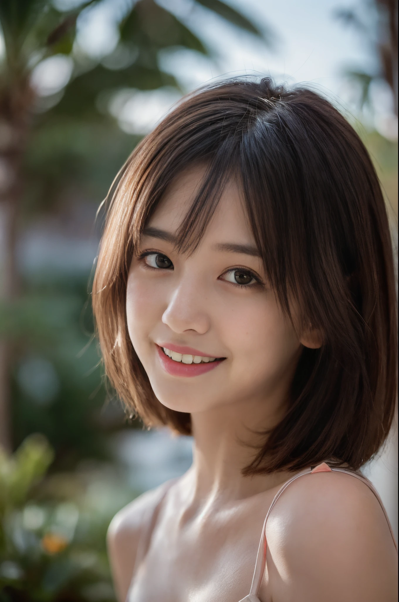 Summer, Lustful, (Best Quality,4K, 8K, hight resolution, masutepiece:1.2), Ultra-detailed, (Realistic ,Photorealistic ,Photorealsitic:1.37), 1girl in, (Perfect body :1.2), Ultra-detailed face, Detailed lips, Detailed eyes, Sexy double eyelids, Beautiful detailed lips, Orange kimono, (After ), sexy flirty pose, short-hair, Hi-Res, Cinematic Angle, Professional Lighting, Unity 8k壁纸, Aesthetic, masterpiece, top-quality, Shy laughter, South Island, Waikiki