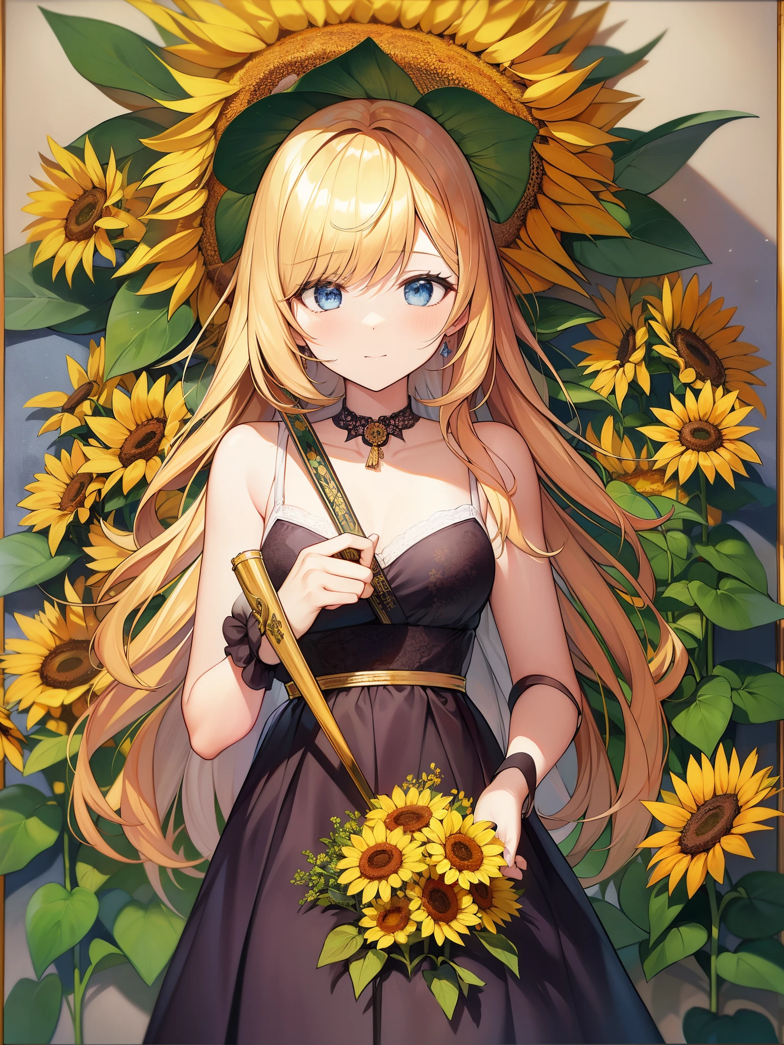 top-quality、Masterpiece、detaileds、『Sun flower』(french: Les Tournesols、dutch: Zonnebloemen、english: Sunflowers)ha、Painted by Vincent van Gogh between August 1888 and January 1890、It is the name of several paintings whose motif is sunflowers arranged in vases.。Sunflowers for Van Gogh、The bright sun of southern France、It is said that it was a symbol of utopia.。 The sunflowers I painted extensively during my stay in Arles.、This is also based on the fact that he has not painted since he began treatment at a mental hospital.。as a group of works『Sun flower』Van Gogh created about the score and「Oil painting with a motif of sunflowers in a vase」If the definition is、It is widely accepted that 7 works were created.。Of these, 6 items still exist。In addition to this、A total of 11 items, including those created in Paris.(or 12 points)There is a definition that、This includes compositions that are not placed in a vase.。In this section, we mainly focus on the former「sunflowers in a vase」I will describe a group of works that have almost the same composition as。Regarding the reason why there are multiple works with similar compositions,、It was the base of life and production in Arles.「yellow house」There is a theory that it was used to decorate the room of。Van Gogh is、『Madame Roulin The Woman Who Rocks the Cradle』With the work called in the center、『Sun flower』(Munich、London、Amsterdam、4 points in Tokyo)In the letter, he wrote about the idea of displaying two of the works on either side.。consequently、These works are studies、Rather than redoing something that didn't work,、It seems that there was a meaning in having more than one.。This is the Sompo Japan Togo Seiji Museum in 2003.(Current Sompo Museum of Art)This was realized at the special exhibition of。
