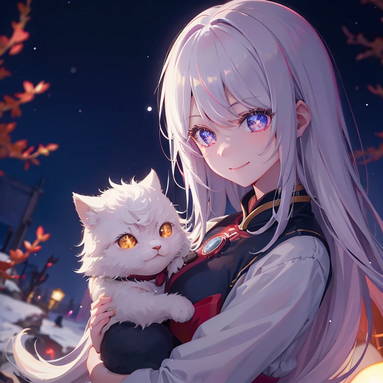 人物,under moonlight,bright,flash lights,ssmile,White hair,nevando,ember