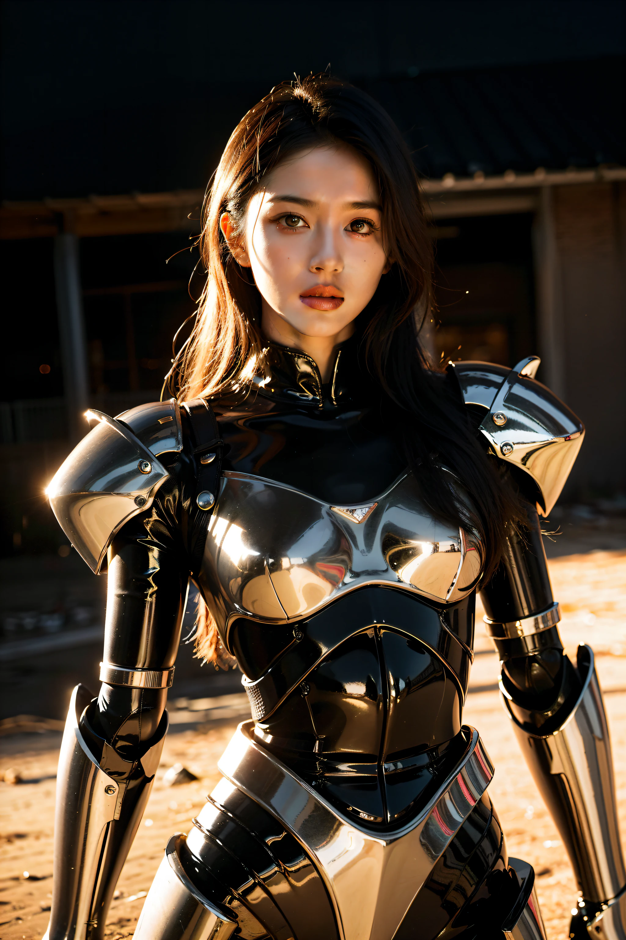 Best quality at best，tmasterpiece，超高分辨率，（真实感:1.4）,The sword，Detailed details,1girll,Combat posture,cleavage，a beauty girl，Hand-held weapons，mechs，A mechanical，ellegance，Clear focus，gentlesoftlighting，vivd colour，tmasterpiece，