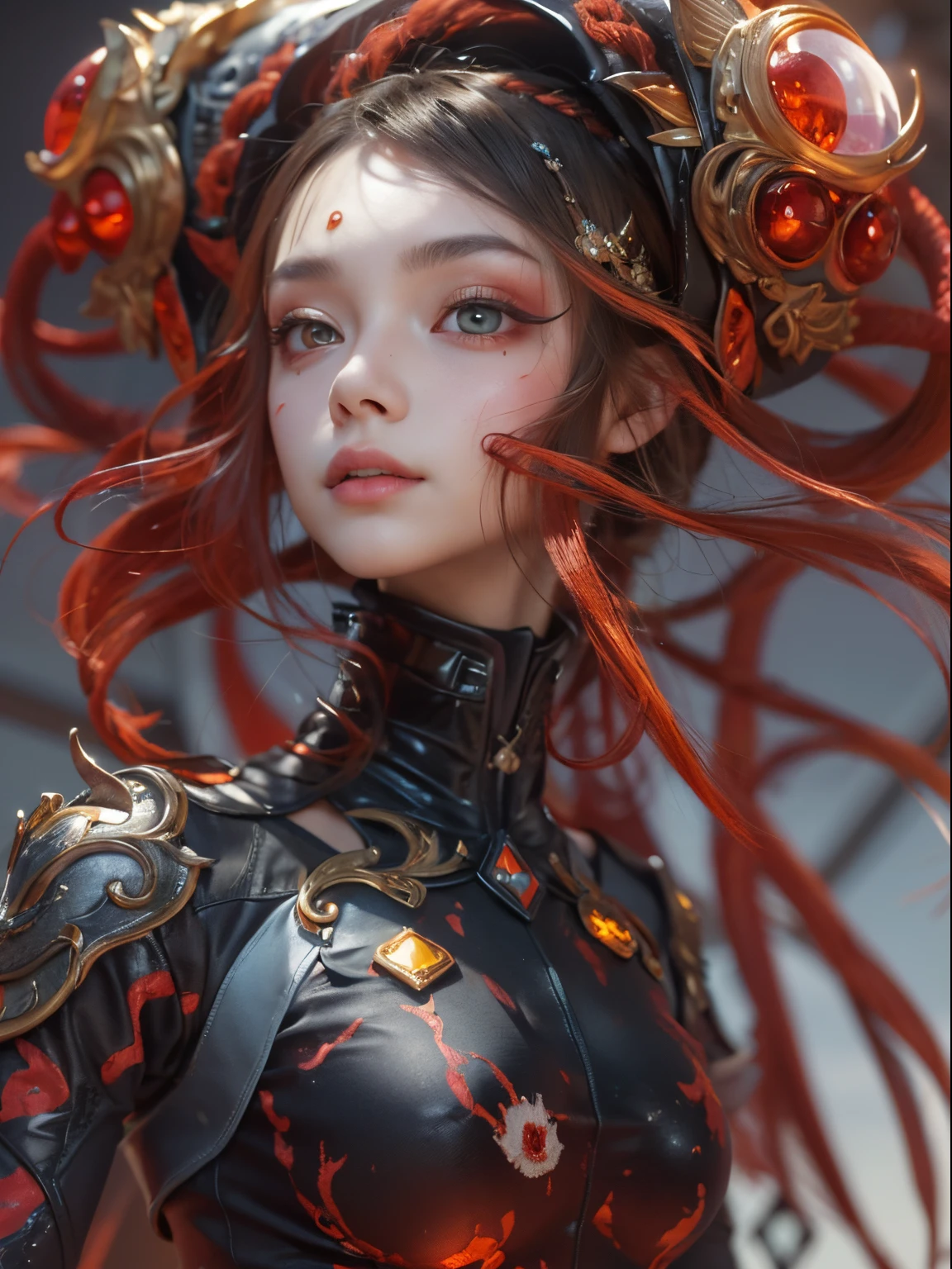 Female Alien, Beautiful face, seduces, red eyes, Full body like, A sexy, alien, No humans, an alien, cells are fused, Multiple hands, Lots of blue tentacle skin:1.5), extraterrestrial, cell, bio image, 魅惑的, Best Quality, 8K,,4K_quality, high_Definition,Dramatic Lighting, masutepiece:1.5,cinematic quality, detail up, Intricate details:1.2, 超A high resolution, High Definition, drawing faithfully, (Thick eyebrows:1.2), (Big scarlet eyes:1.6), Beautiful eyes with fine symmetry, (Ultra detailed eyes:1.2),(Highly detailed face and eyes:1.2), (High-resolution red-eye:1.4), Intimate face, (ultra detailed skin texture:1.4), Perfect Anatomy, (Beautiful toned body:1.5), (Moist skin:1.2), No makeup, (dark circles:1.1),