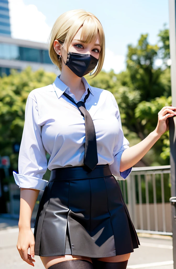 there is a woman in a white shirt and black skirt posing, a hyperrealistic schoolgirl, a hyperrealistic schoolgirl, Realistic Schoolgirl, Smooth Anime CG Art, photorealistic anime girl render, 2 b, 2b, seductive tifa lockhart portrait, Hyper realistic anime, in a white shirt, Seductive Anime Girl, [ 4 k photorealism ]!!